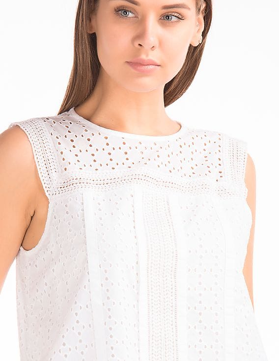 Buy GAP Women Women White Eyelet Lace Shift Dress - NNNOW.com Buy GAP Women Women White Eyelet Lace Shift Dress - NNNOW.com