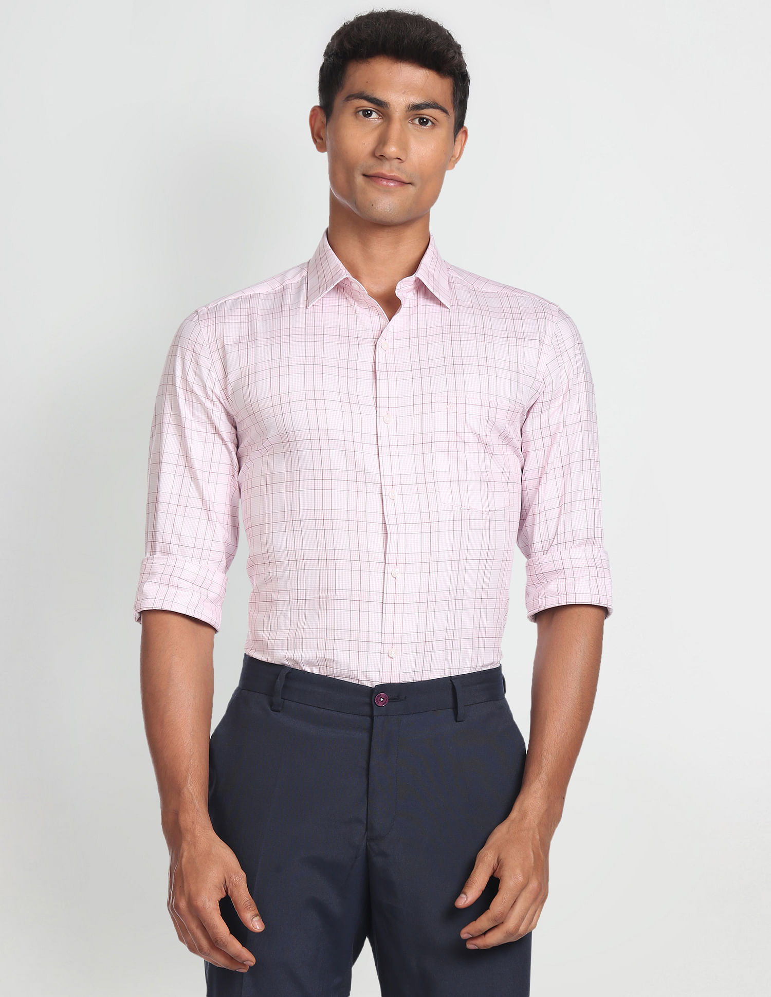 Arrow Classic Regular Fit Tartan Formal Shirt