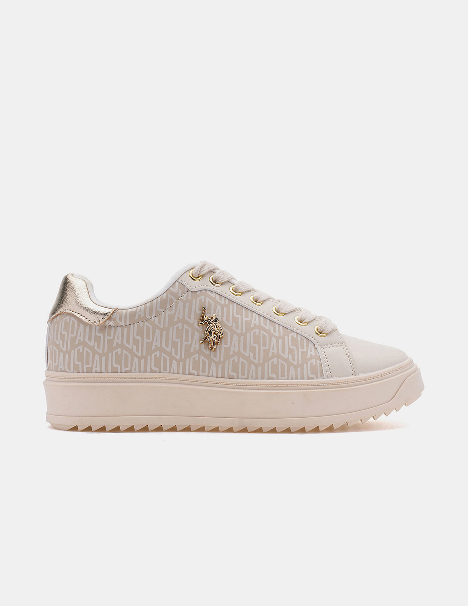 U.S. Polo Assn. Round Toe Brand Printed Narcisa Sneakers