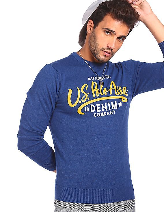 U.S. Polo Assn. Denim Co. Crew Neck Brand Print Sweater