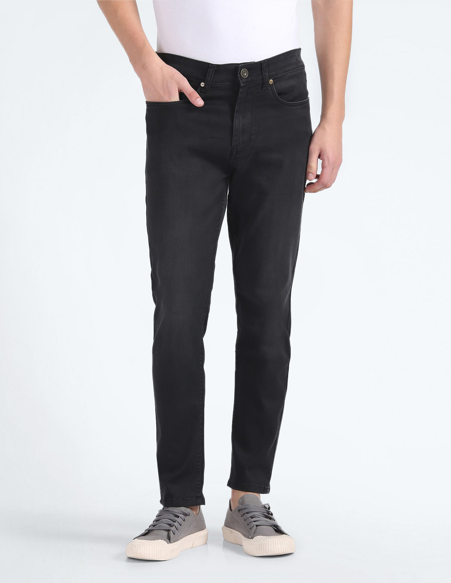 Flying Machine Slash Slim Tapered Fit Stone Wash Jeans