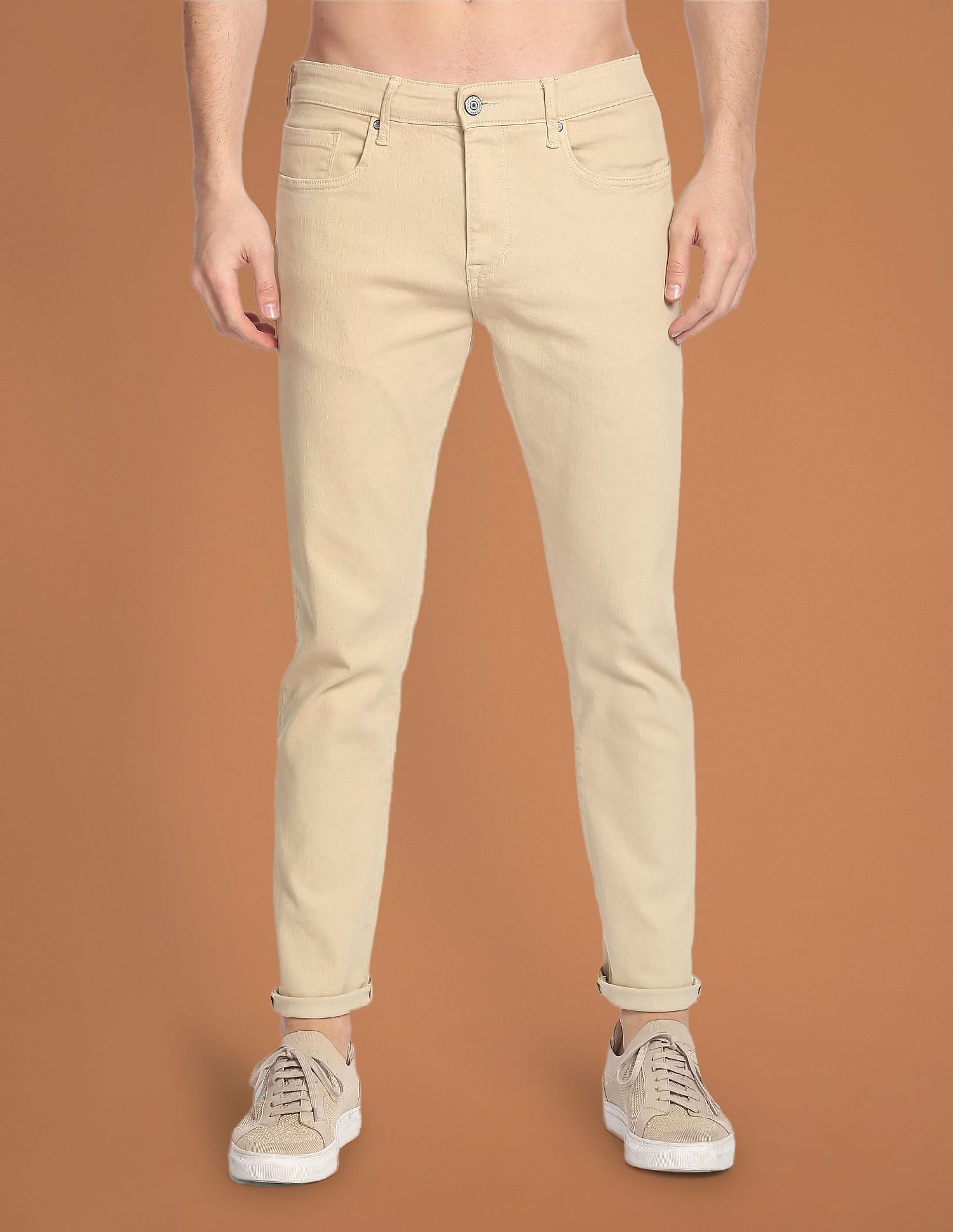 Flying Machine Slash Slim Tapered Clean Look Coloured Jeans