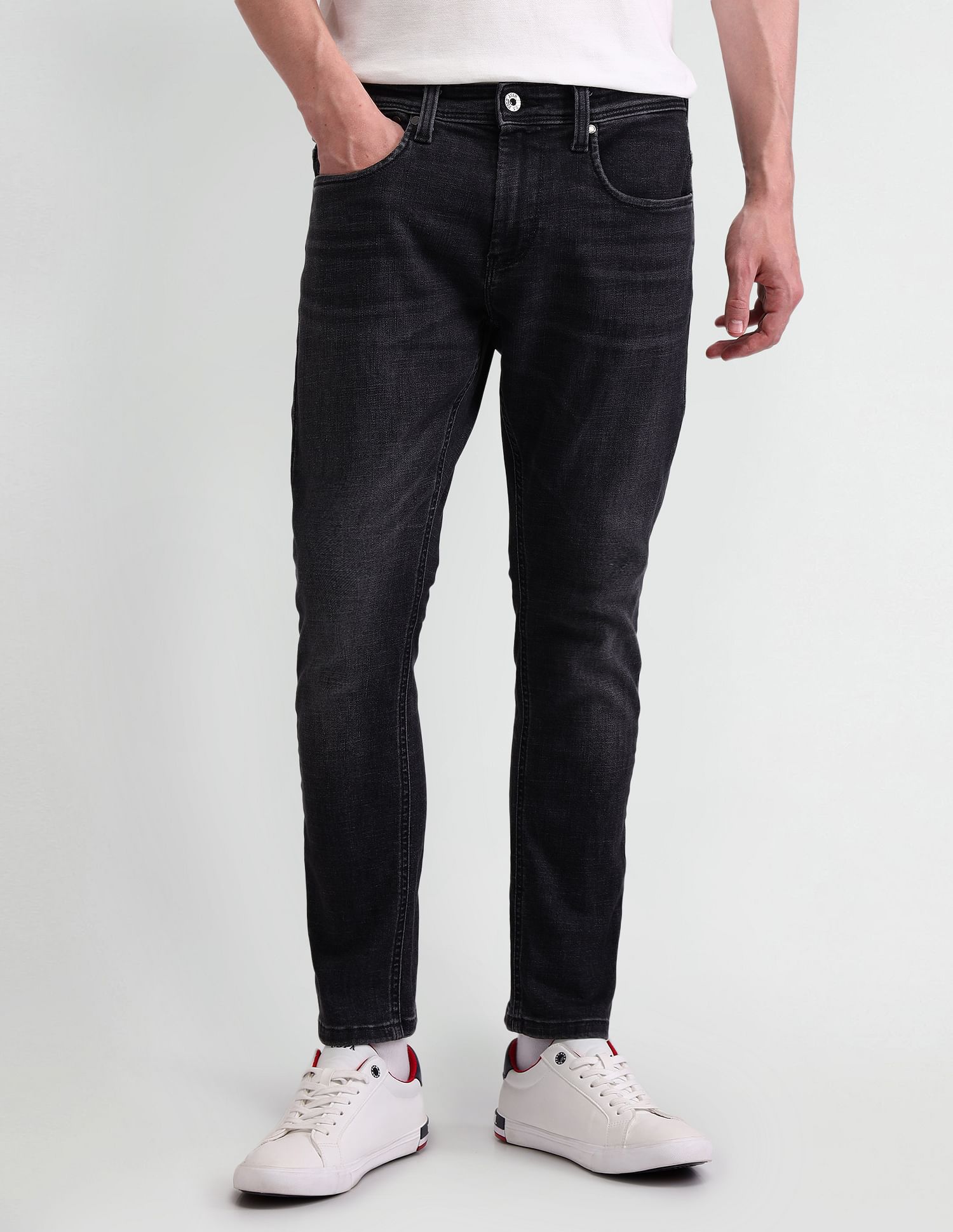 U.S. Polo Assn. Denim Co. Henry Tapered Cropped Black Jeans