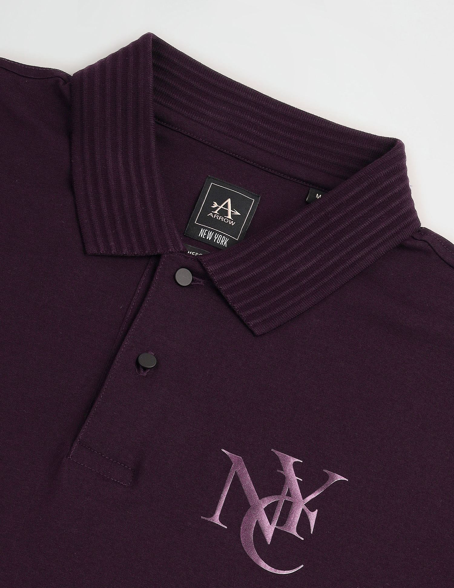 Arrow Newyork Stripe Collar Cotton Polo Shirt