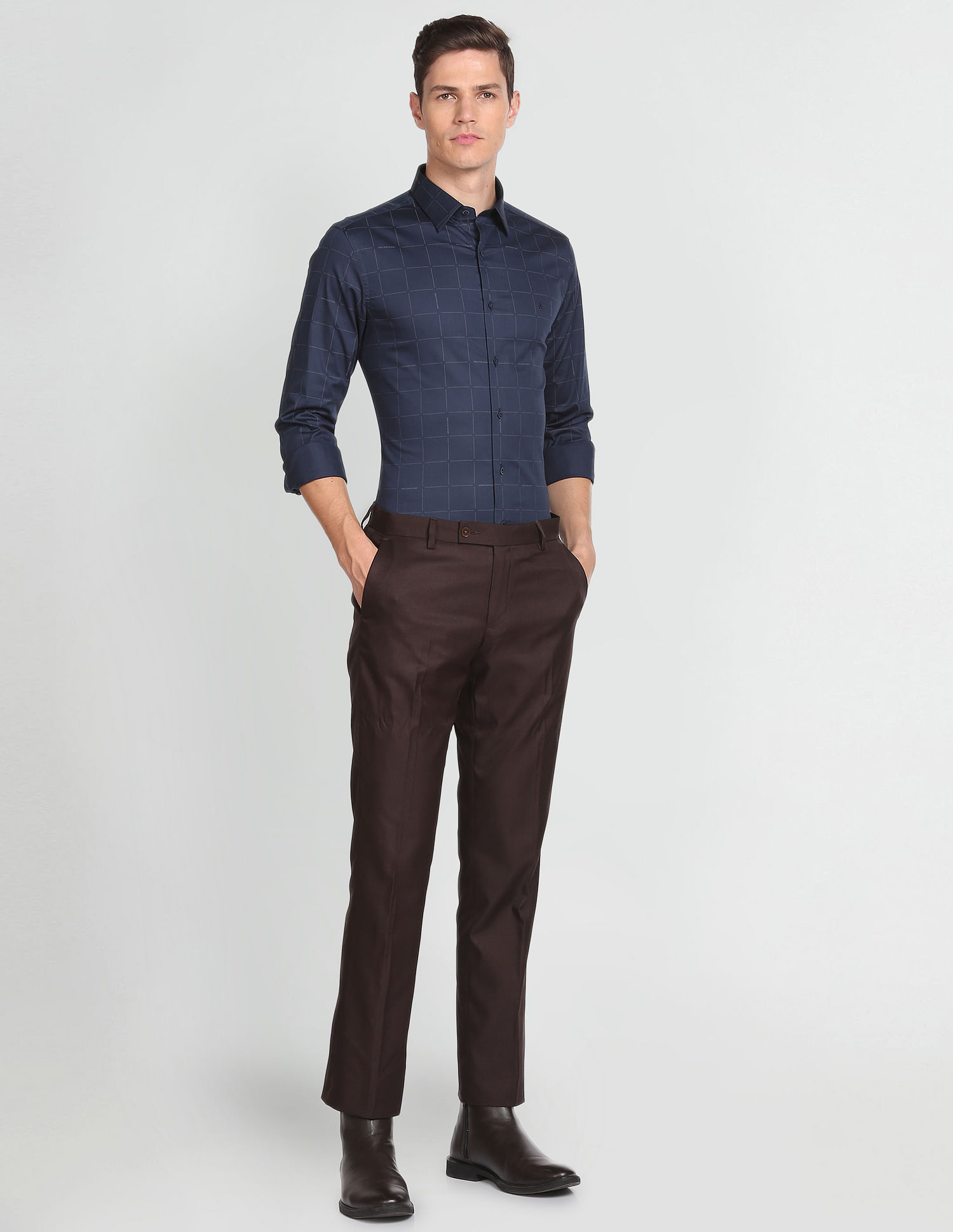 Arrow Newyork Brooklyn Super Slim Fit Cotton Formal Shirt