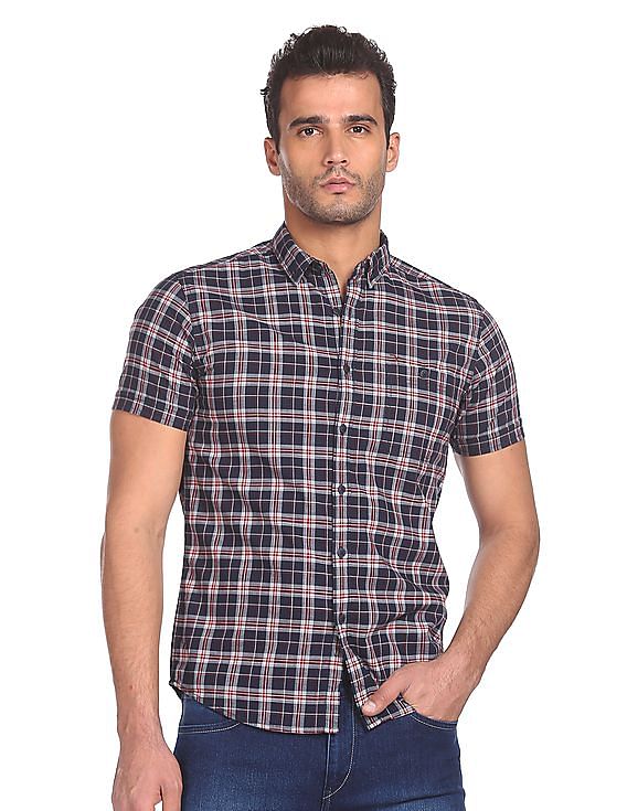 Flying Machine Short Sleeve Check Shirt