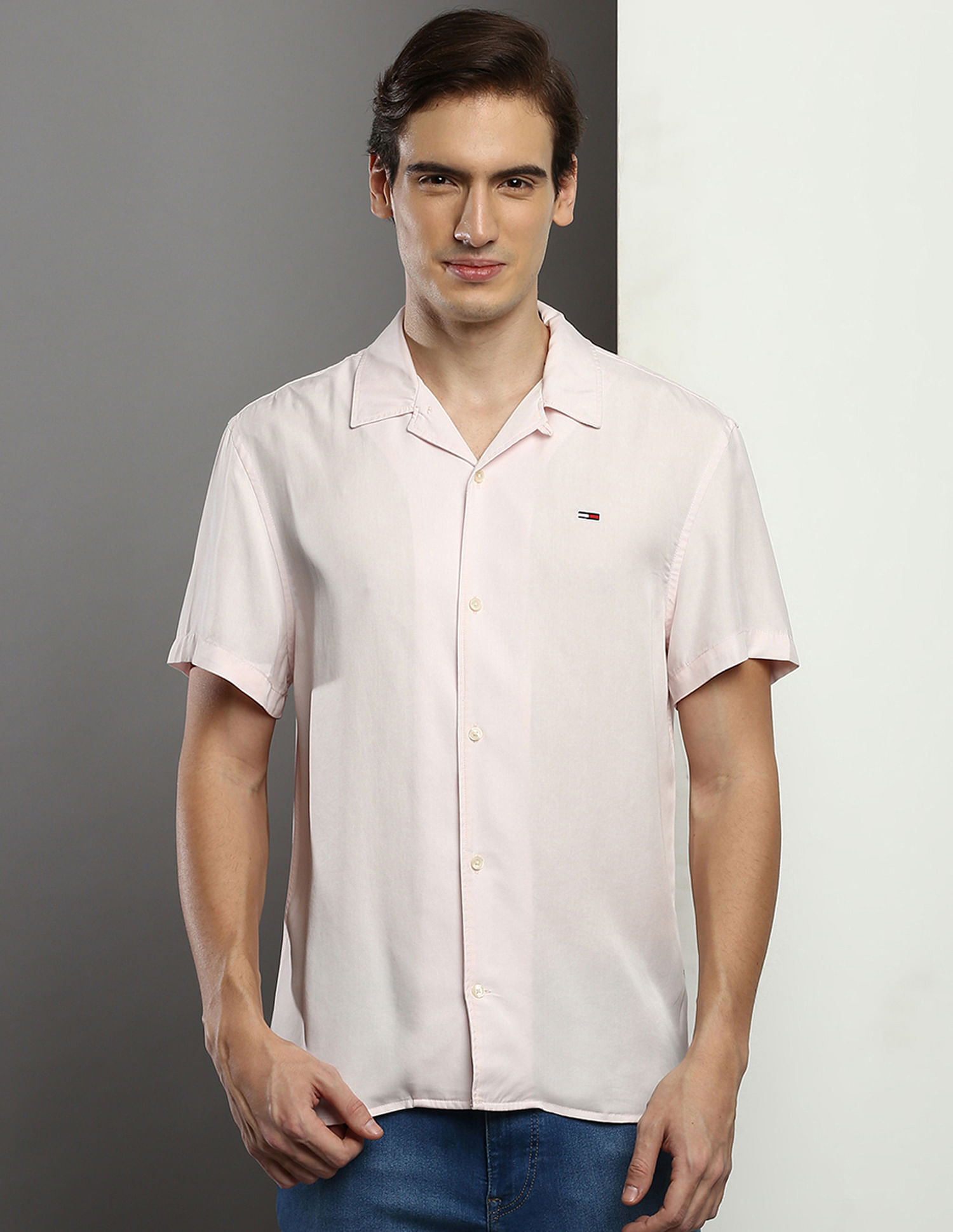 Buy Tommy Hilfiger Cuban Collar Tencel Shirt - NNNOW.com