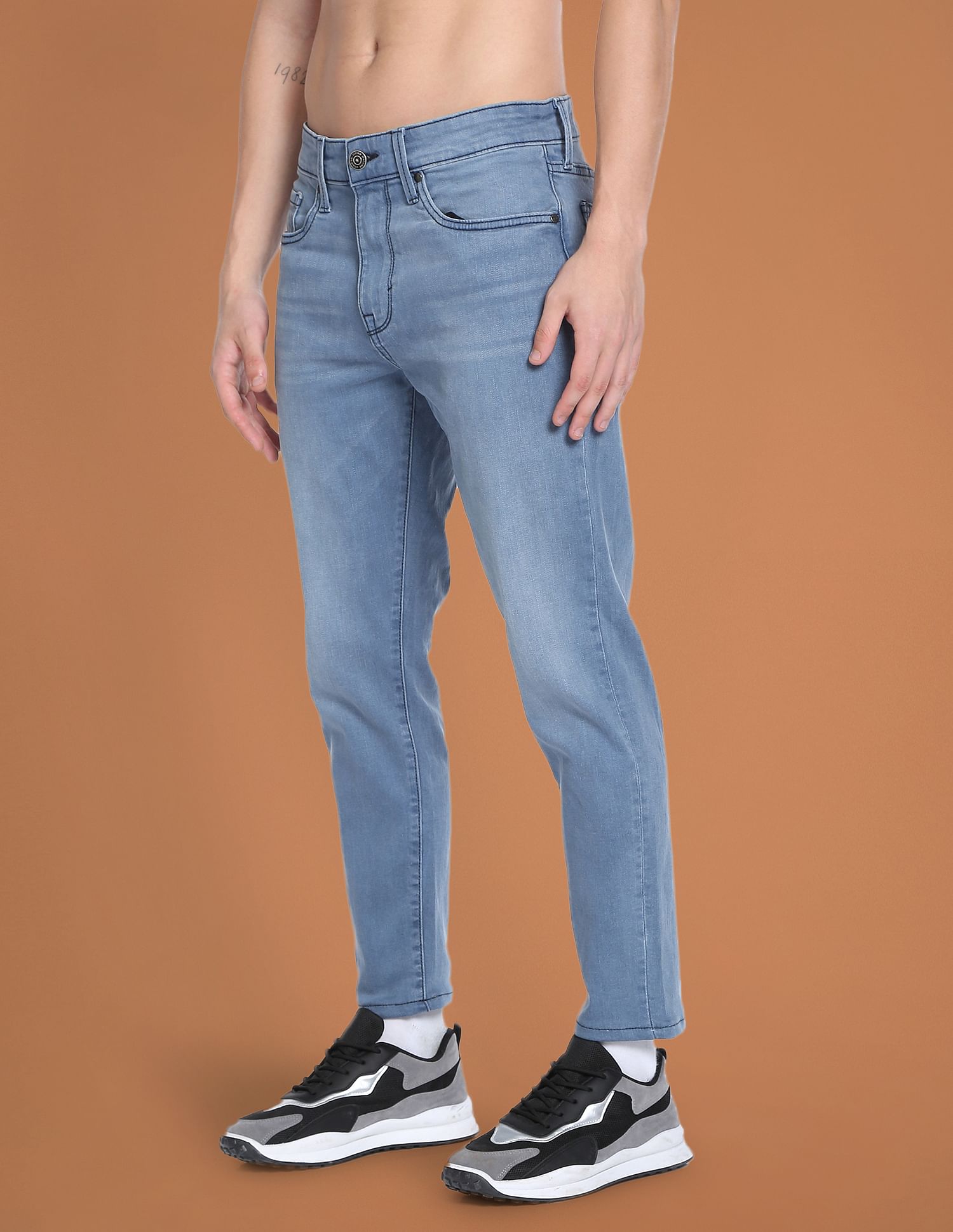 Flying Machine Mankle Slim Fit Whiskered Jeans