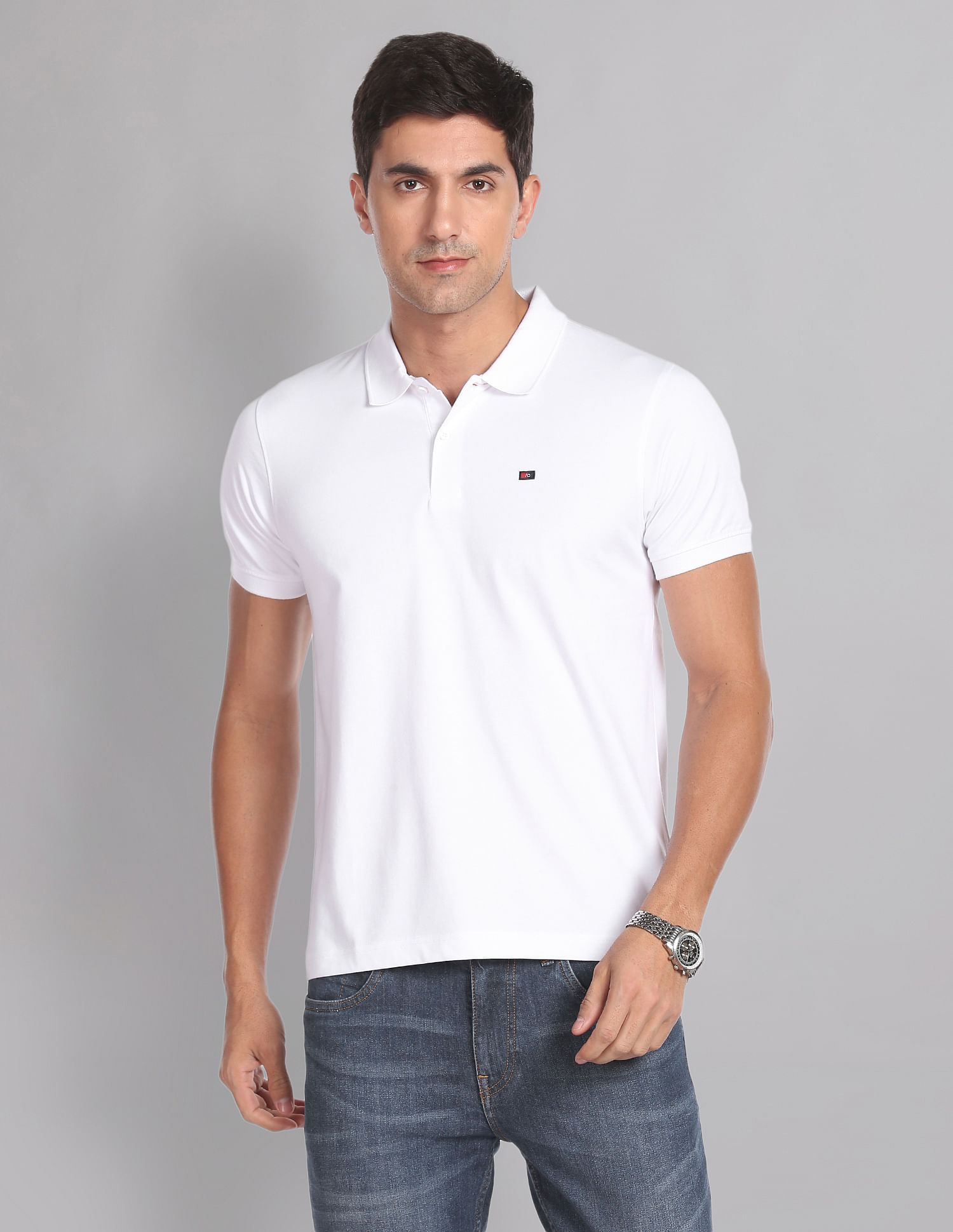 AD by Arvind Wrinkle Resistant Quick Dry Smart Polo Shirt