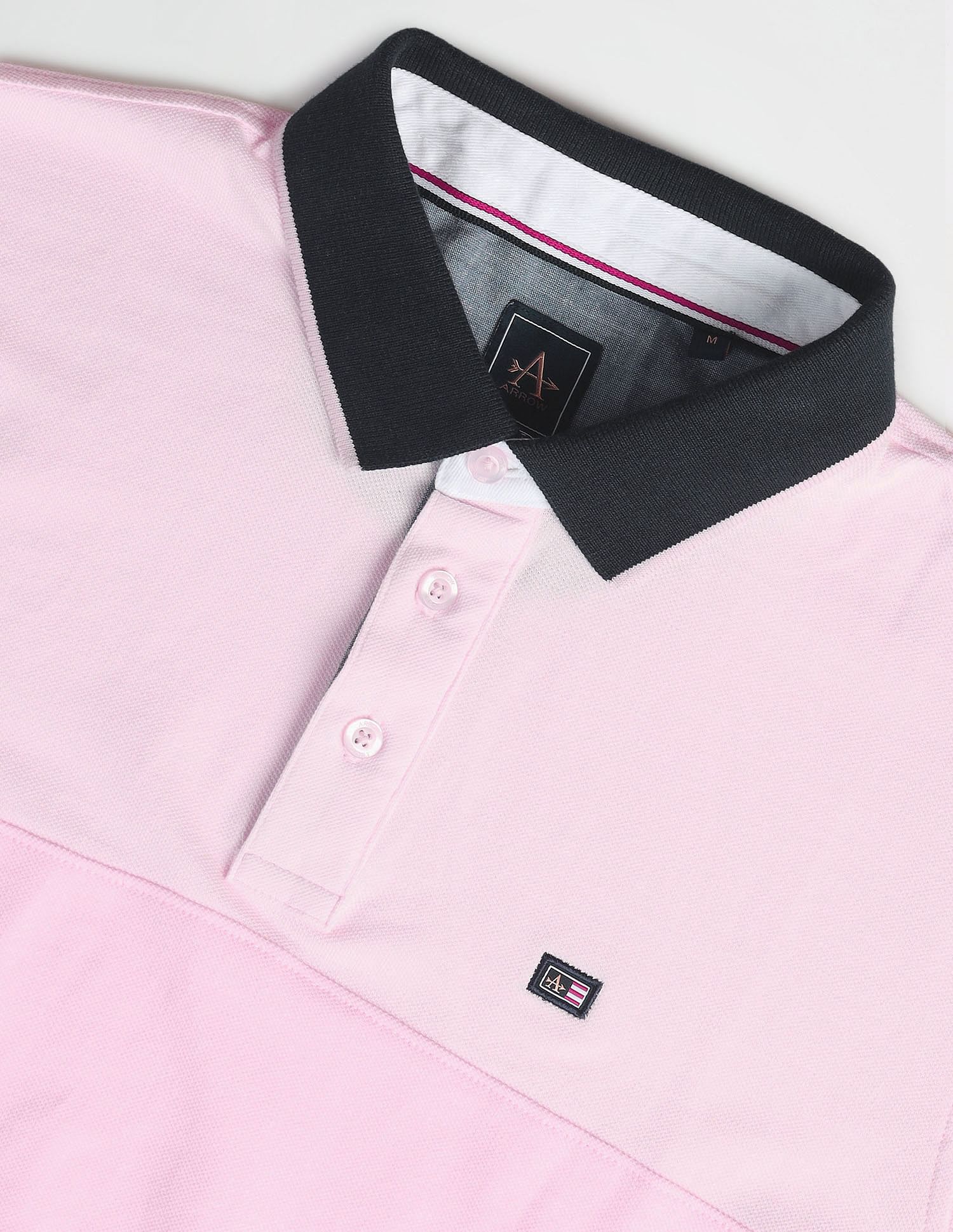 Arrow Sports Colour Block Contrast Collar Polo Shirt