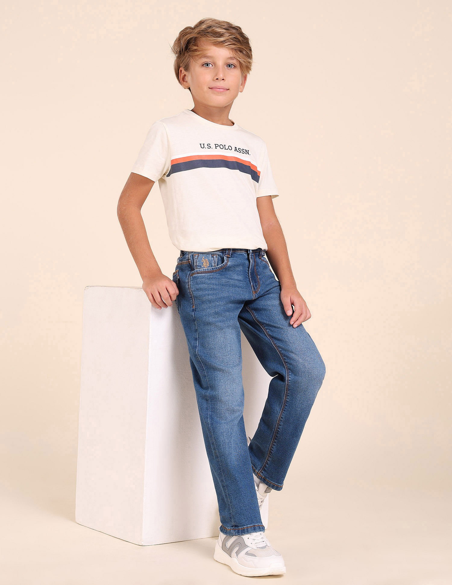 U.S. Polo Assn. Kids Boys Relaxed Fit Blue Jeans