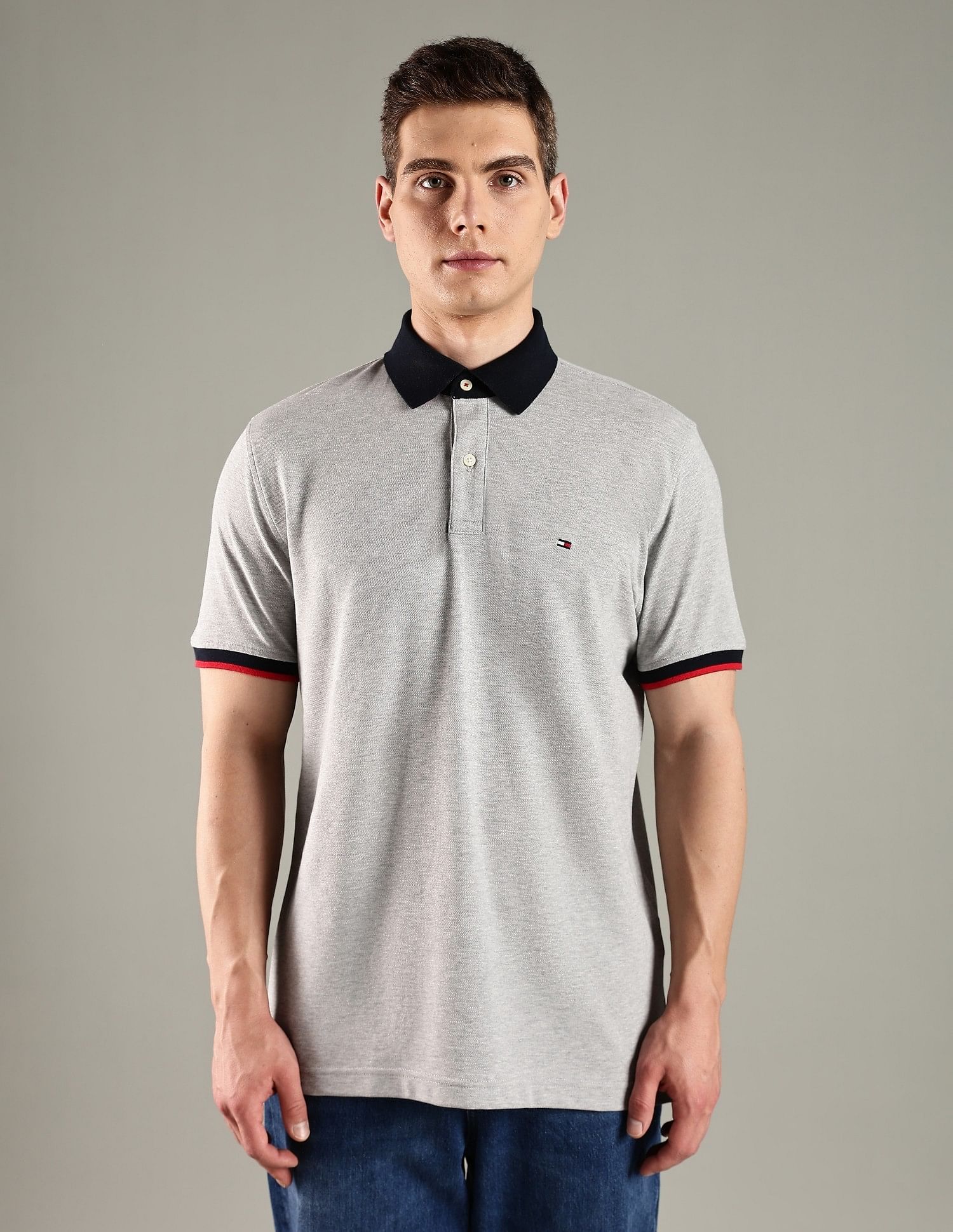 Tommy Hilfiger Solid Regular Fit Cotton Polo T-Shirt