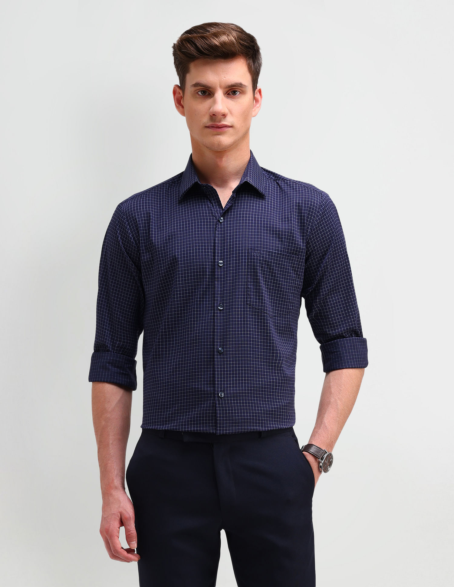 Arrow Slim Fit All-Over Pattern Shirt
