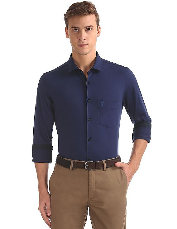 USPA Tailored Slim Fit Knit Shirt