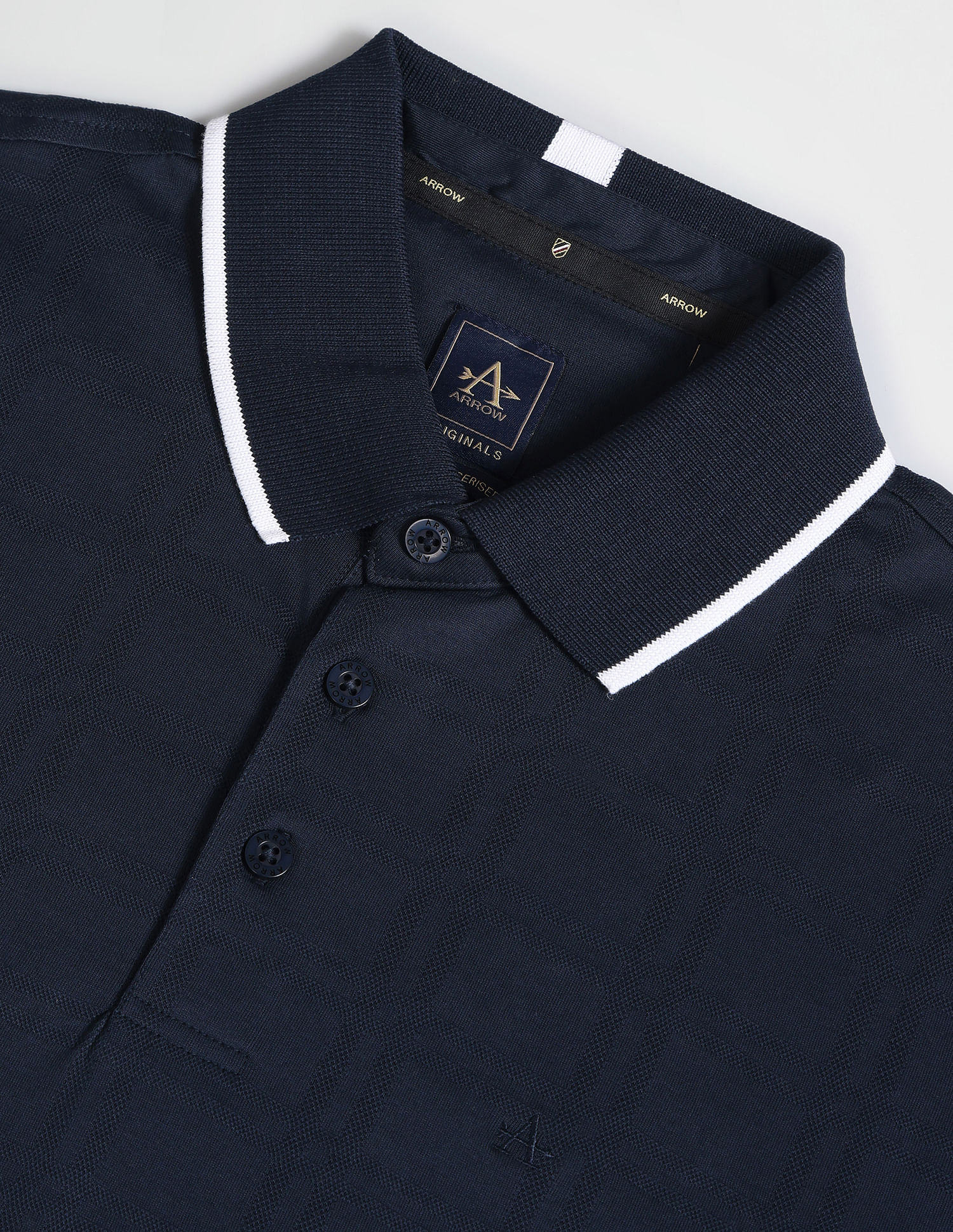 Arrow Cotton Windowpane Check Polo Shirt