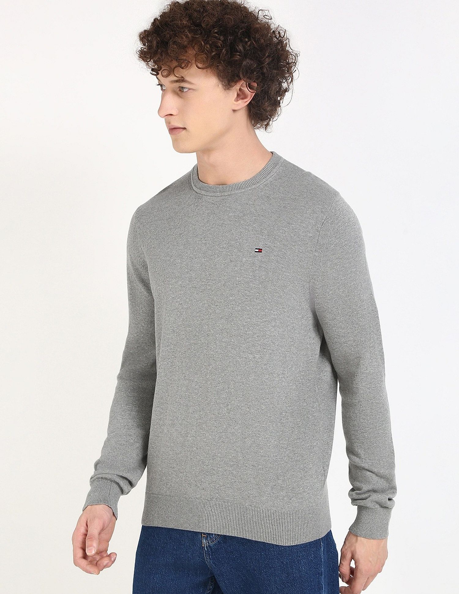 Tommy Hilfiger Solid Regular-Fit Cotton Sweater