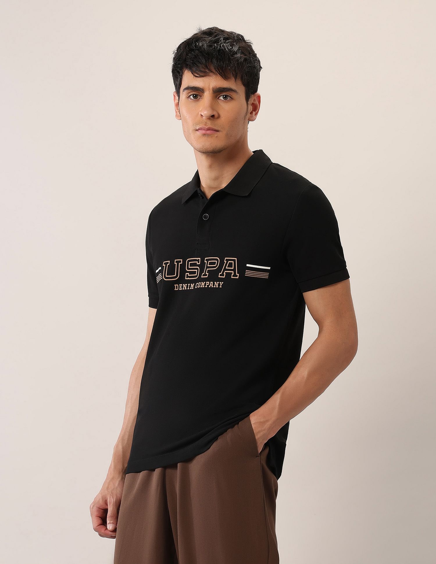 U.S. Polo Assn. Denim Co. Brand Embossed Muscle Fit Polo Shirt