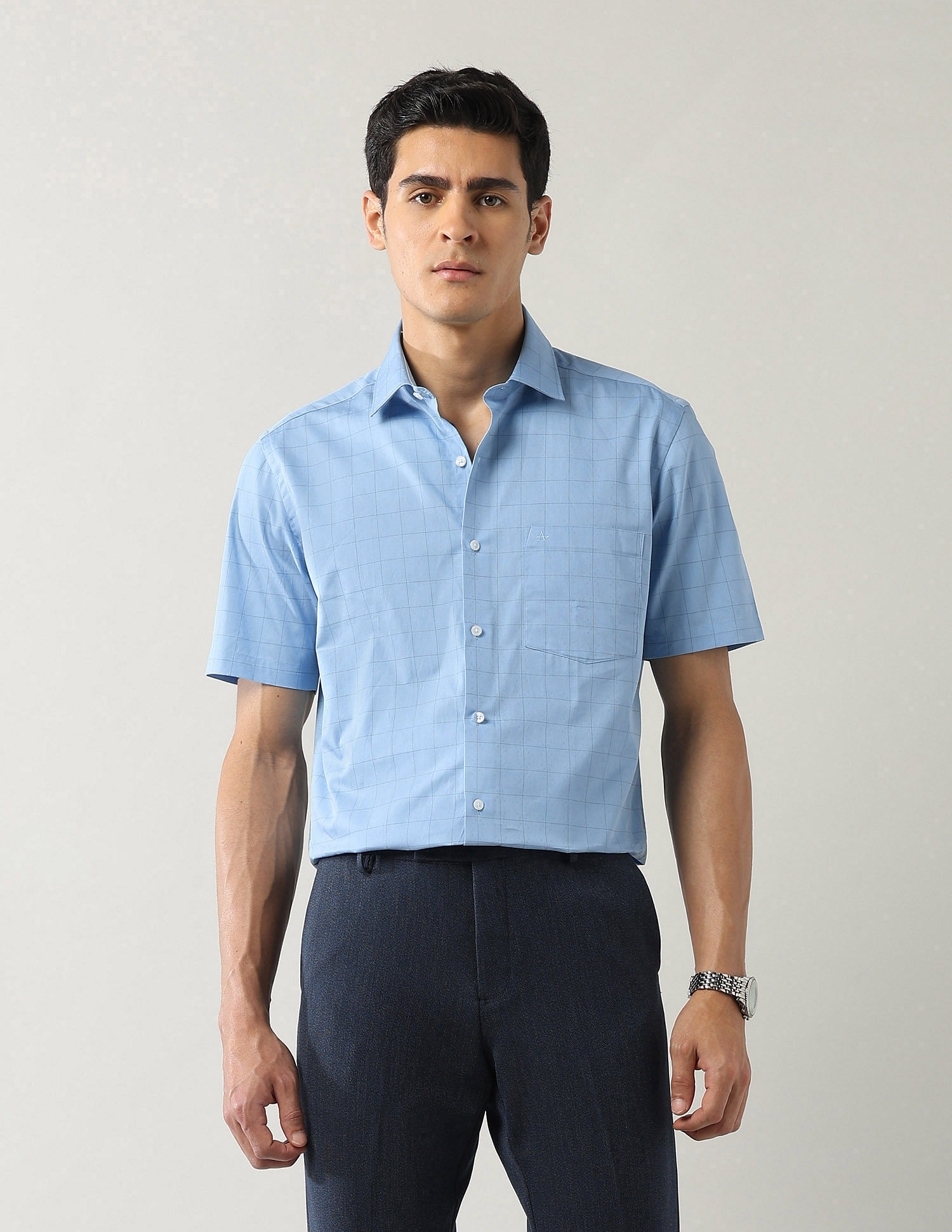 Arrow Liberty Classic Fit Windowpane Checked Shirt