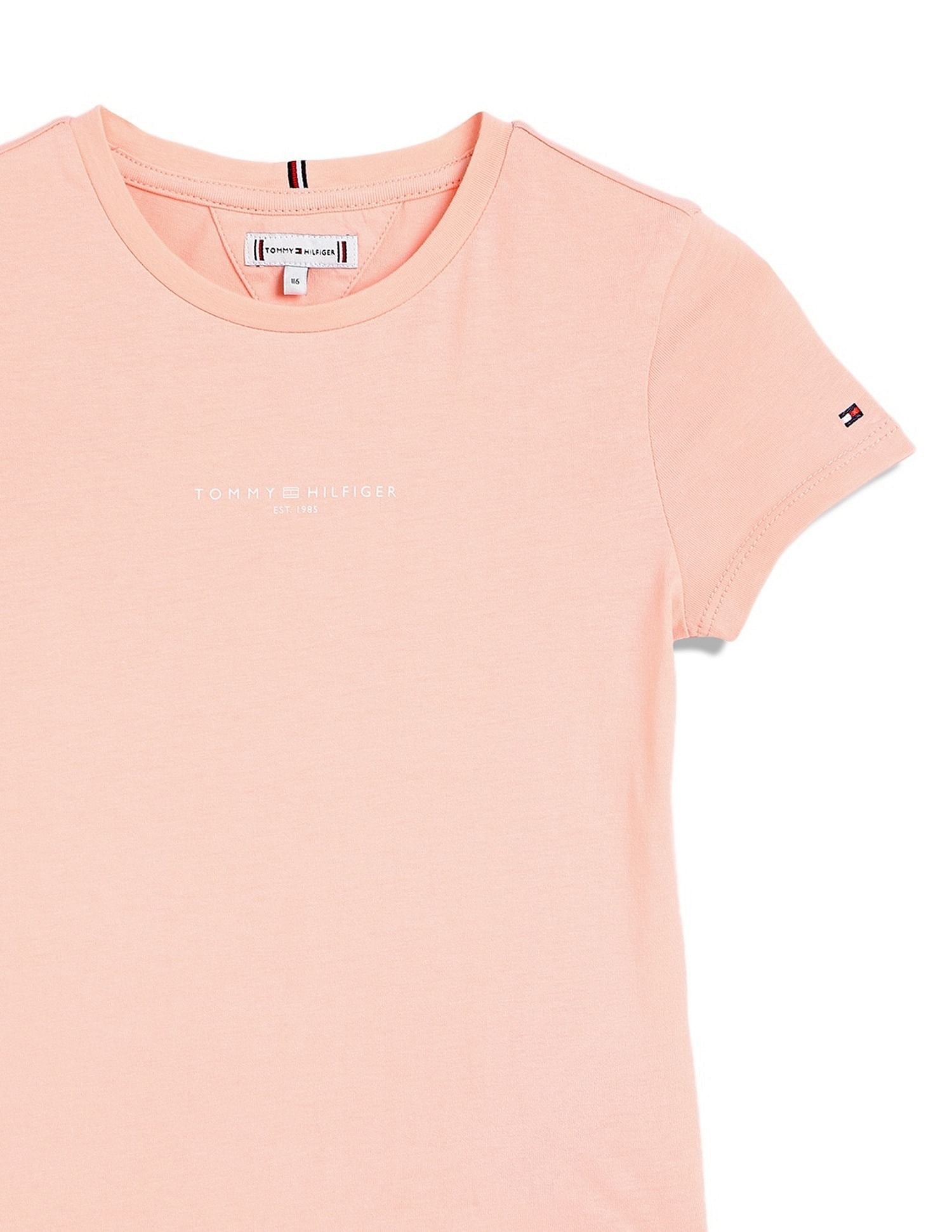 Tommy Hilfiger Kids Girls Logo Slim-Fit Cotton T-Shirt