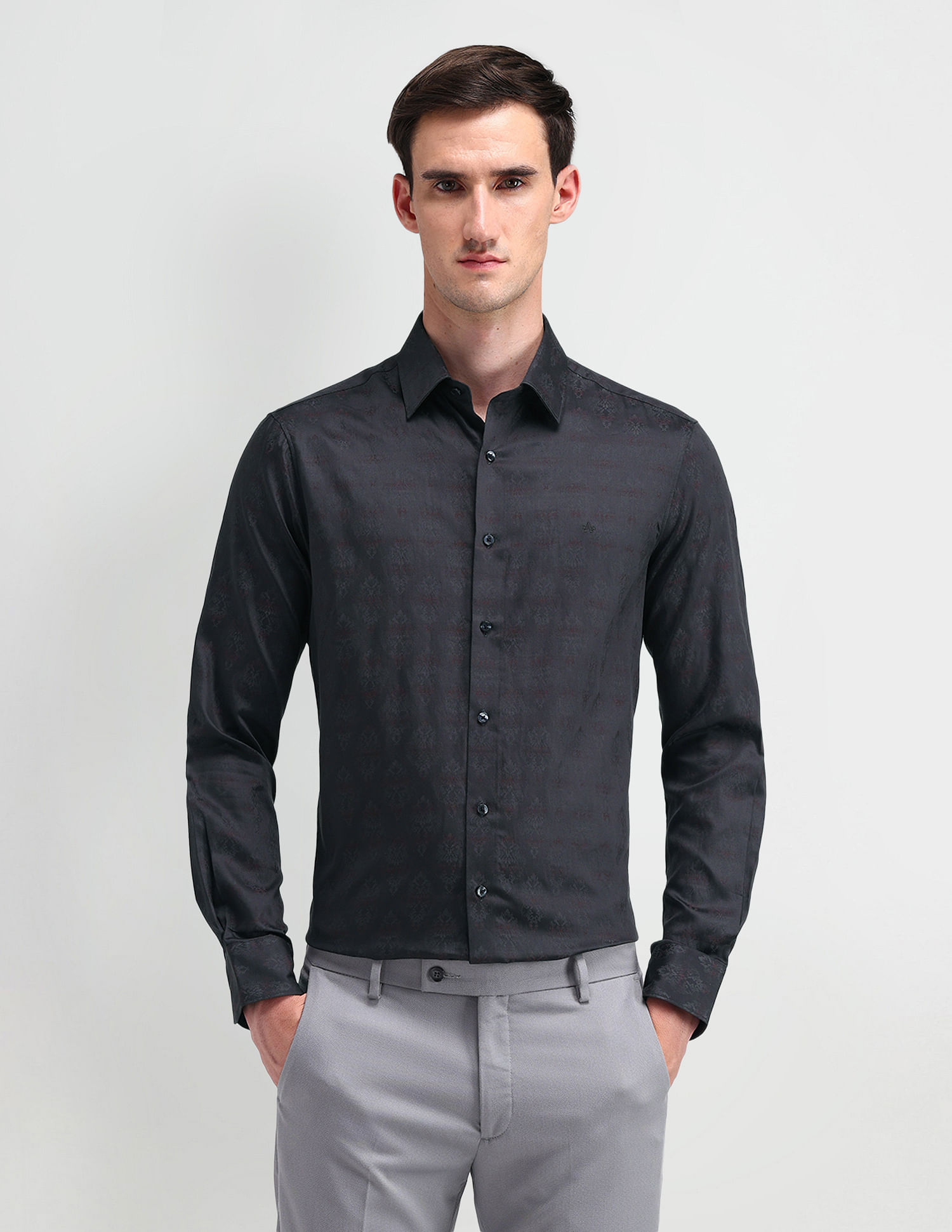 Arrow All-over Print Manhattan Slim Fit Shirt