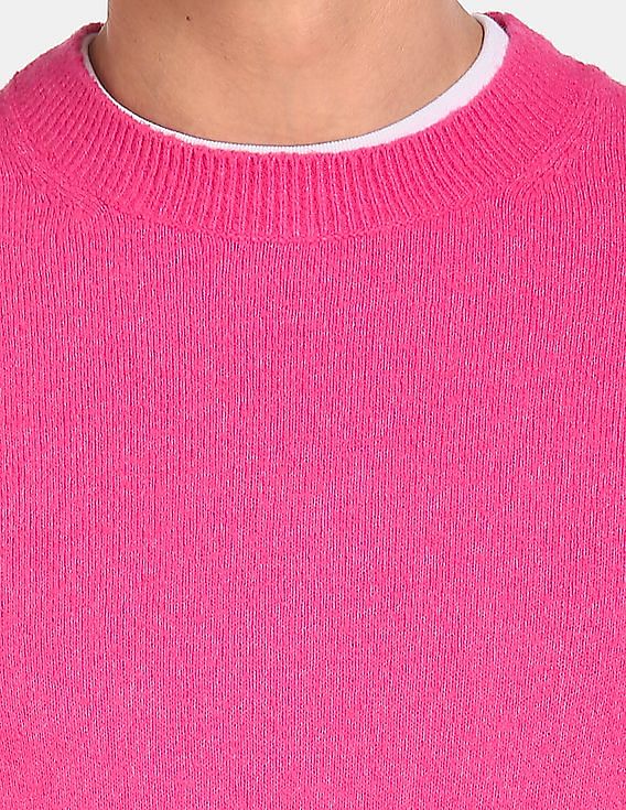 Calvin Klein Men Pink Crew Neck Logo Sweater