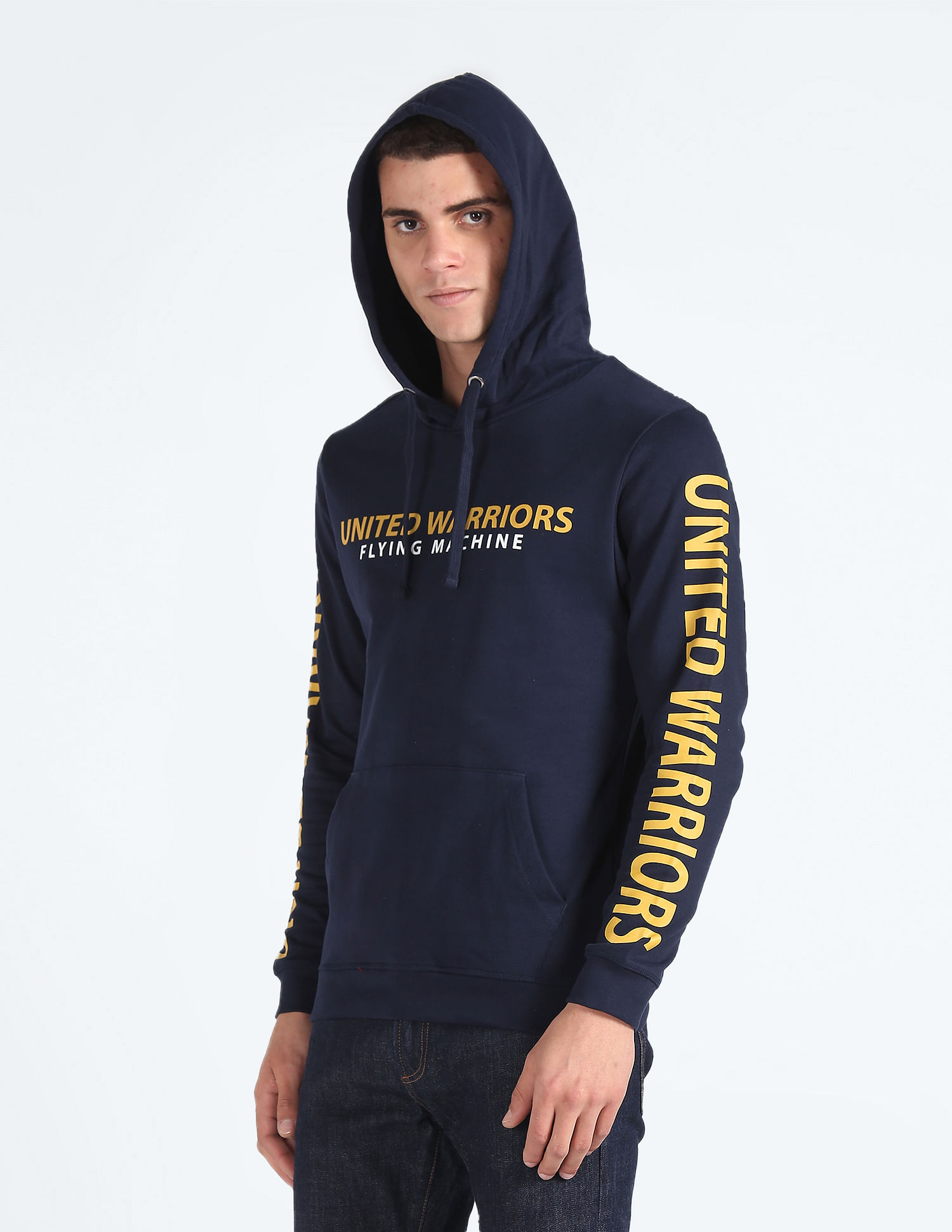 Flying Machine Brand Print Hooded Sweatshirt