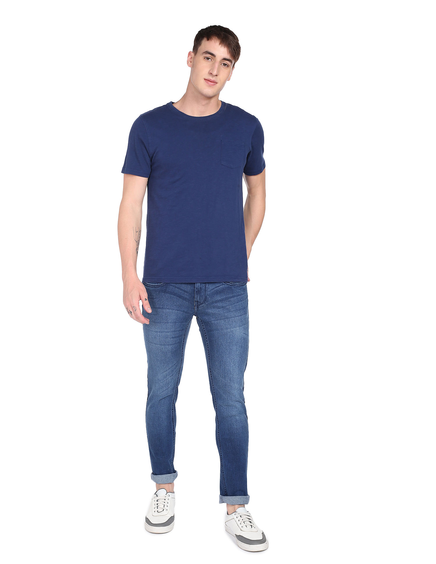 Flying Machine Mid Rise Stone Wash Jeans