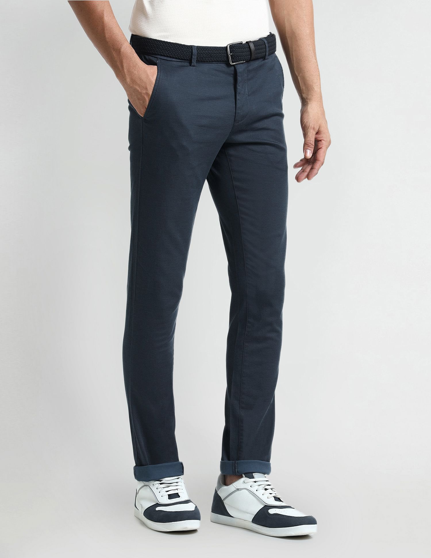 Arrow Sport Slim Fit Geometric Patterned Trousers