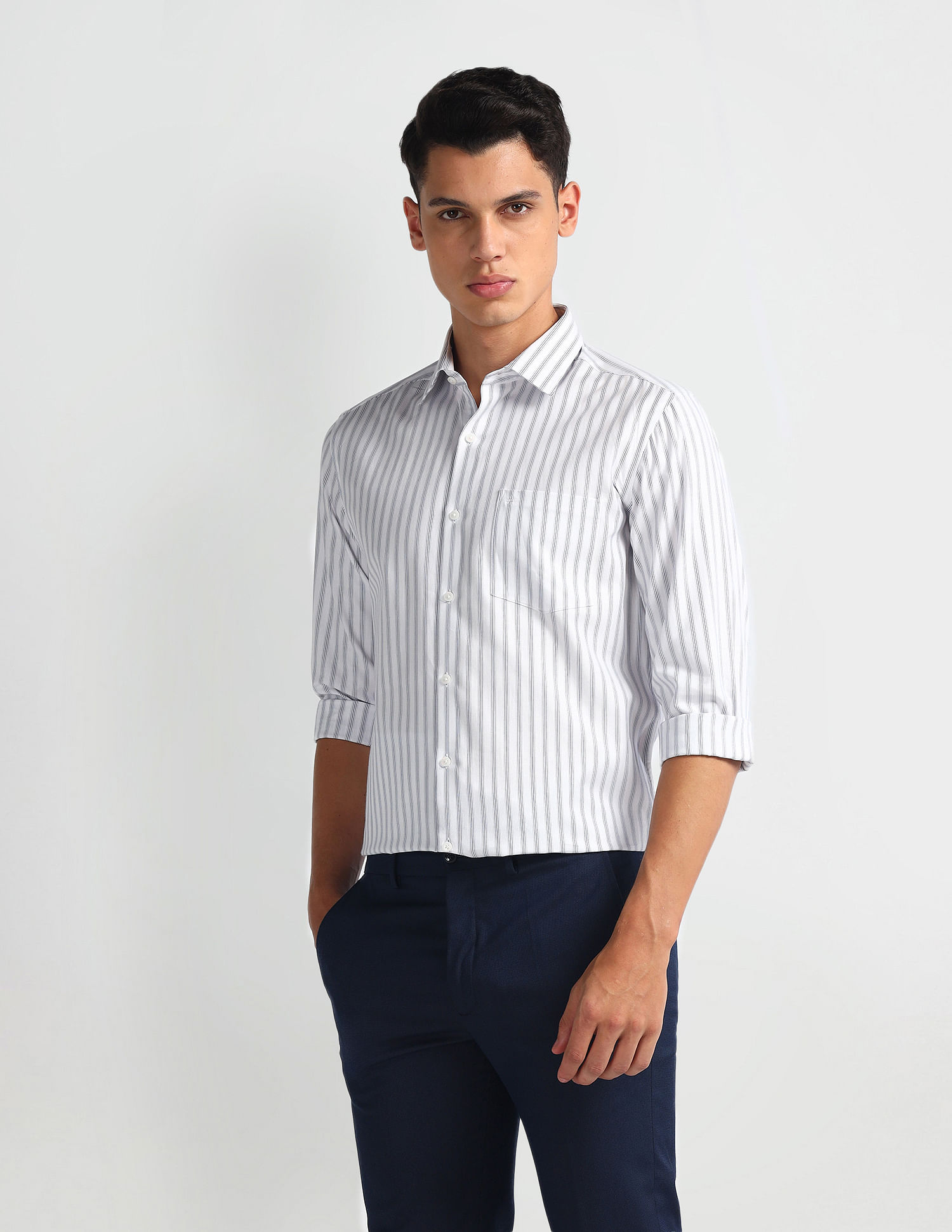Arrow Vertical Stripe Cotton Shirt