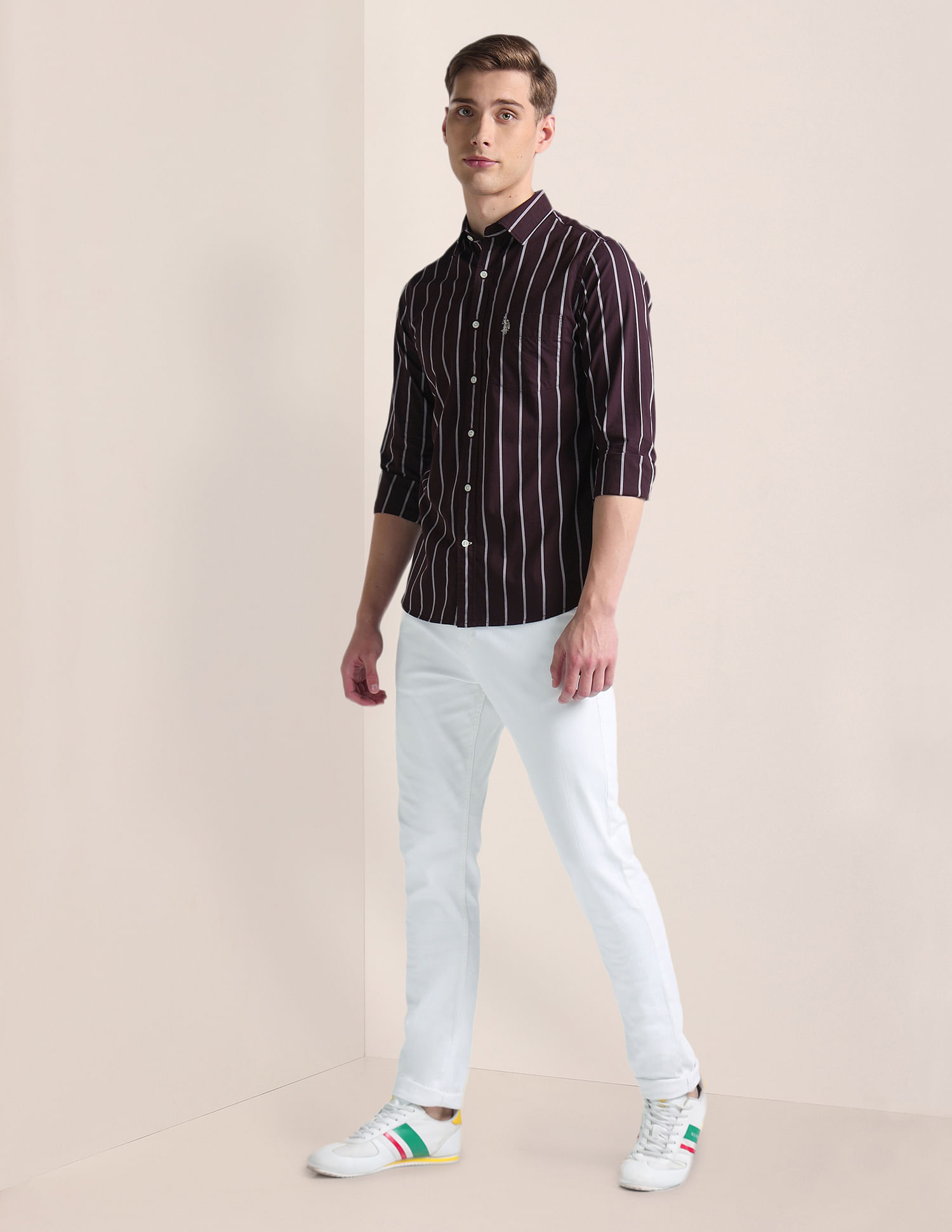 U.S. Polo Assn. Vertical Stripe Tailored Fit Shirt