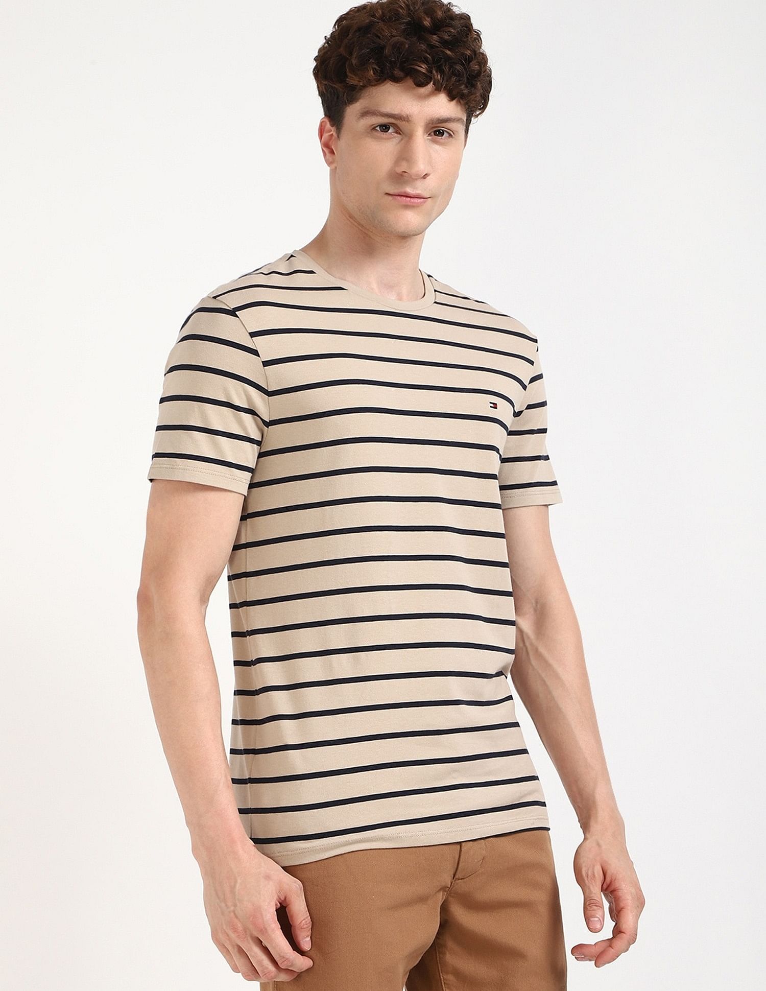 Tommy Hilfiger Striped Regular-Fit Cotton T-Shirt