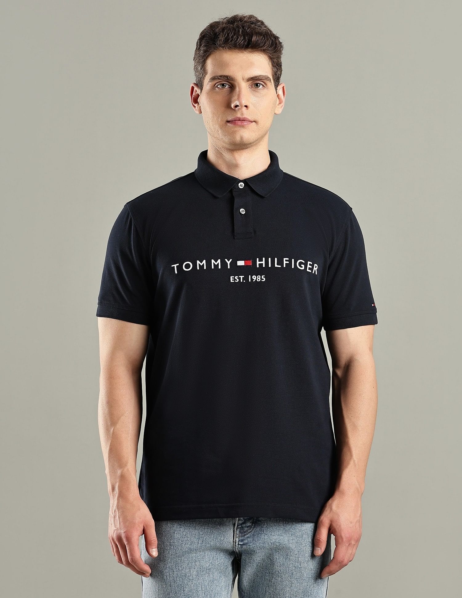 Tommy Hilfiger Embroidered Logo Regular-Fit Cotton Polo T-Shirt