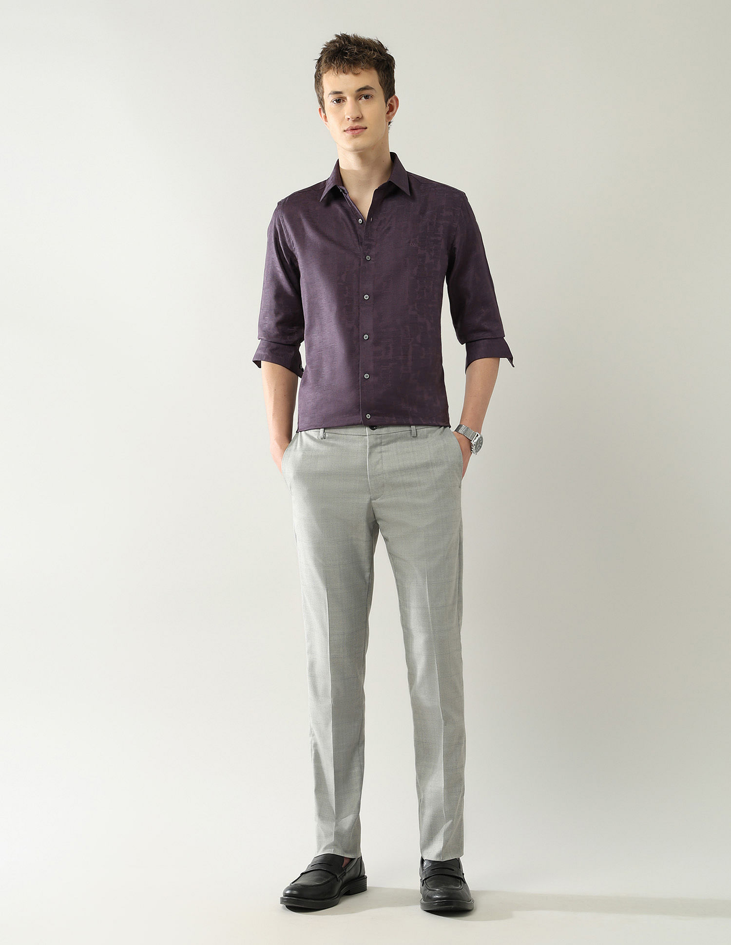 Arrow Newyork Slim Fit Textured Shirt