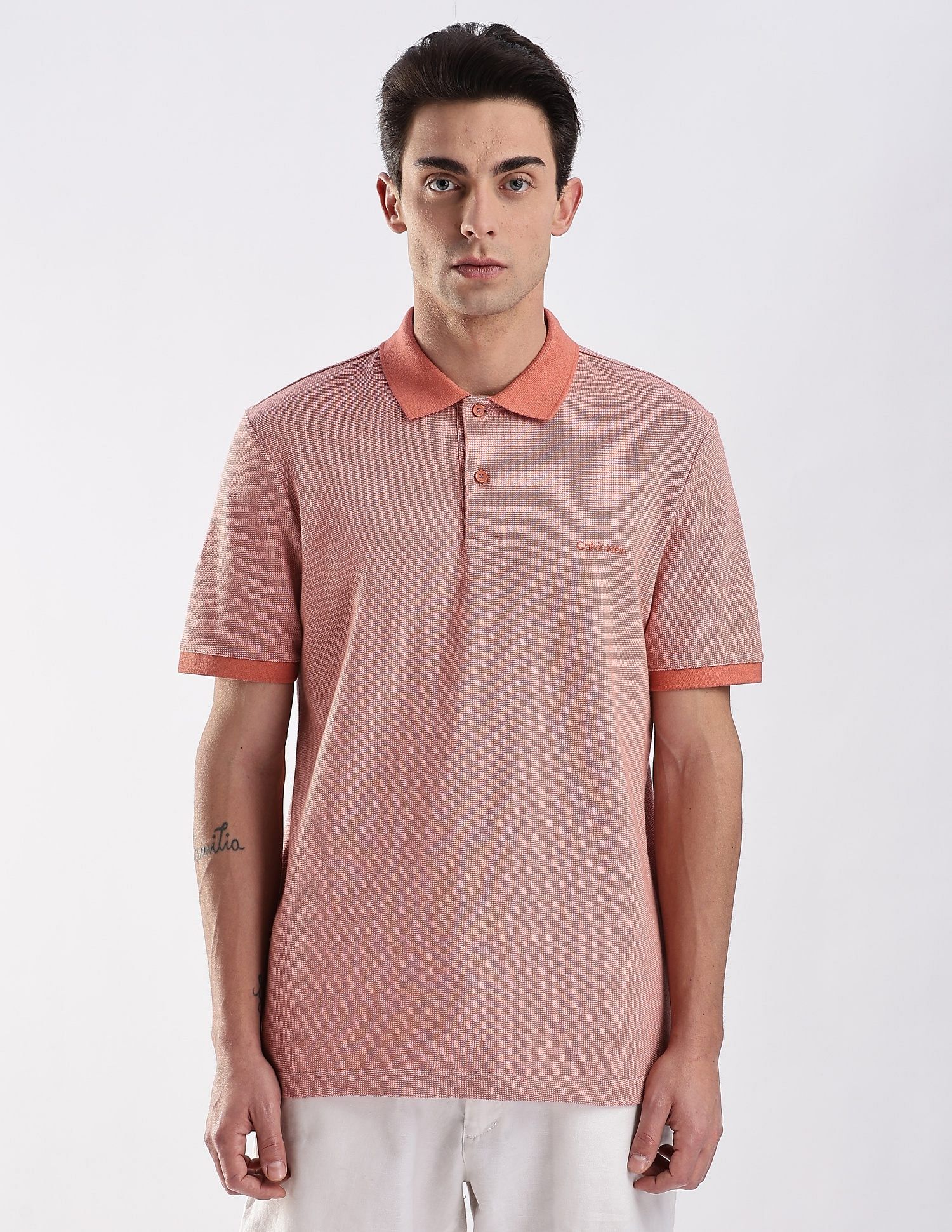 Calvin Klein Jeans Regular-Fit Solid Cotton Polo Shirt
