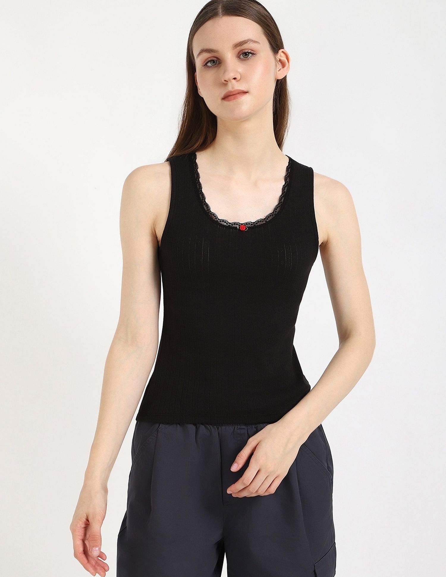 Tommy Hilfiger Slim-Fit Cotton U-Neck Top