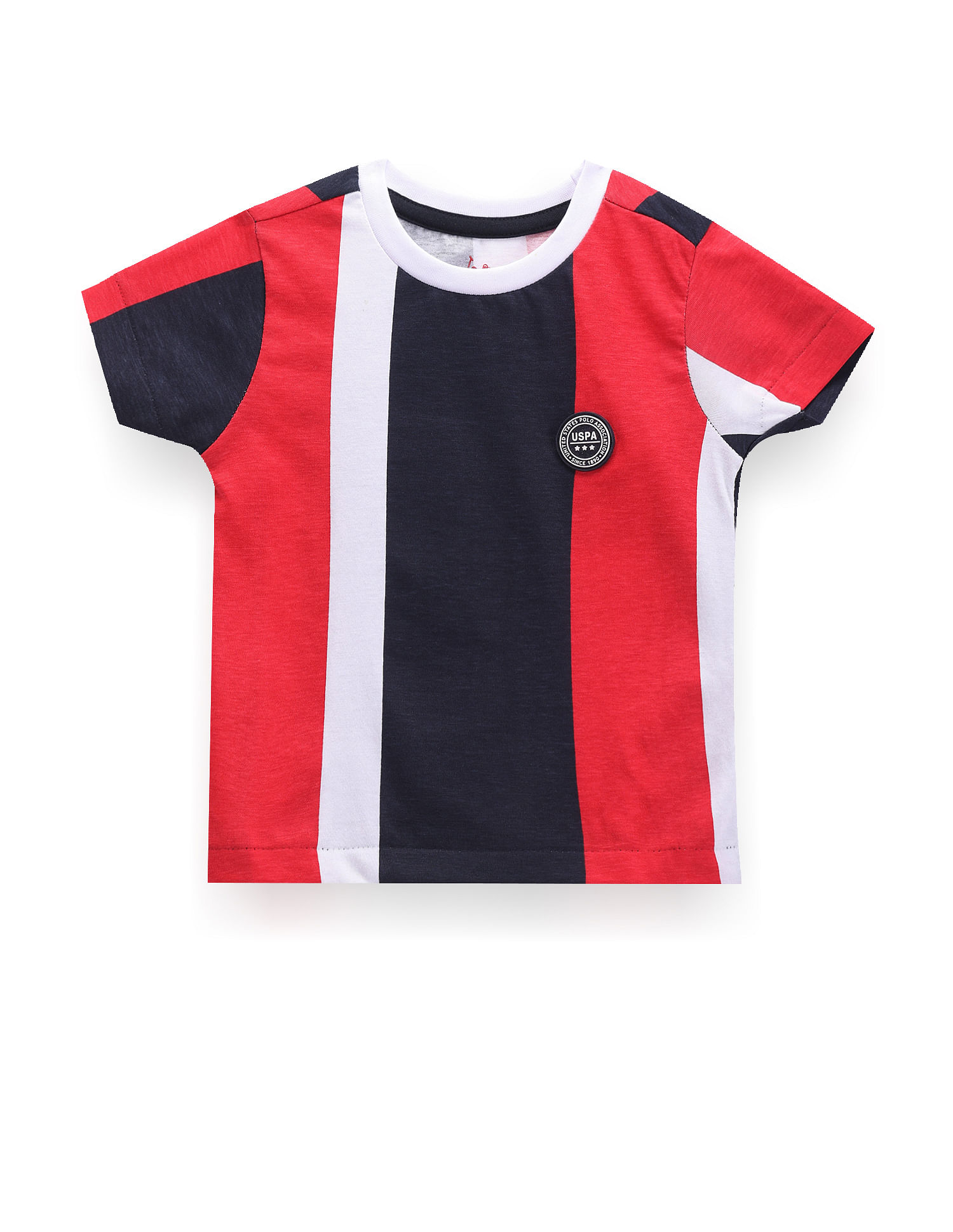 U.S. Polo Assn. Kids Boys Colour Block Cotton T-Shirt