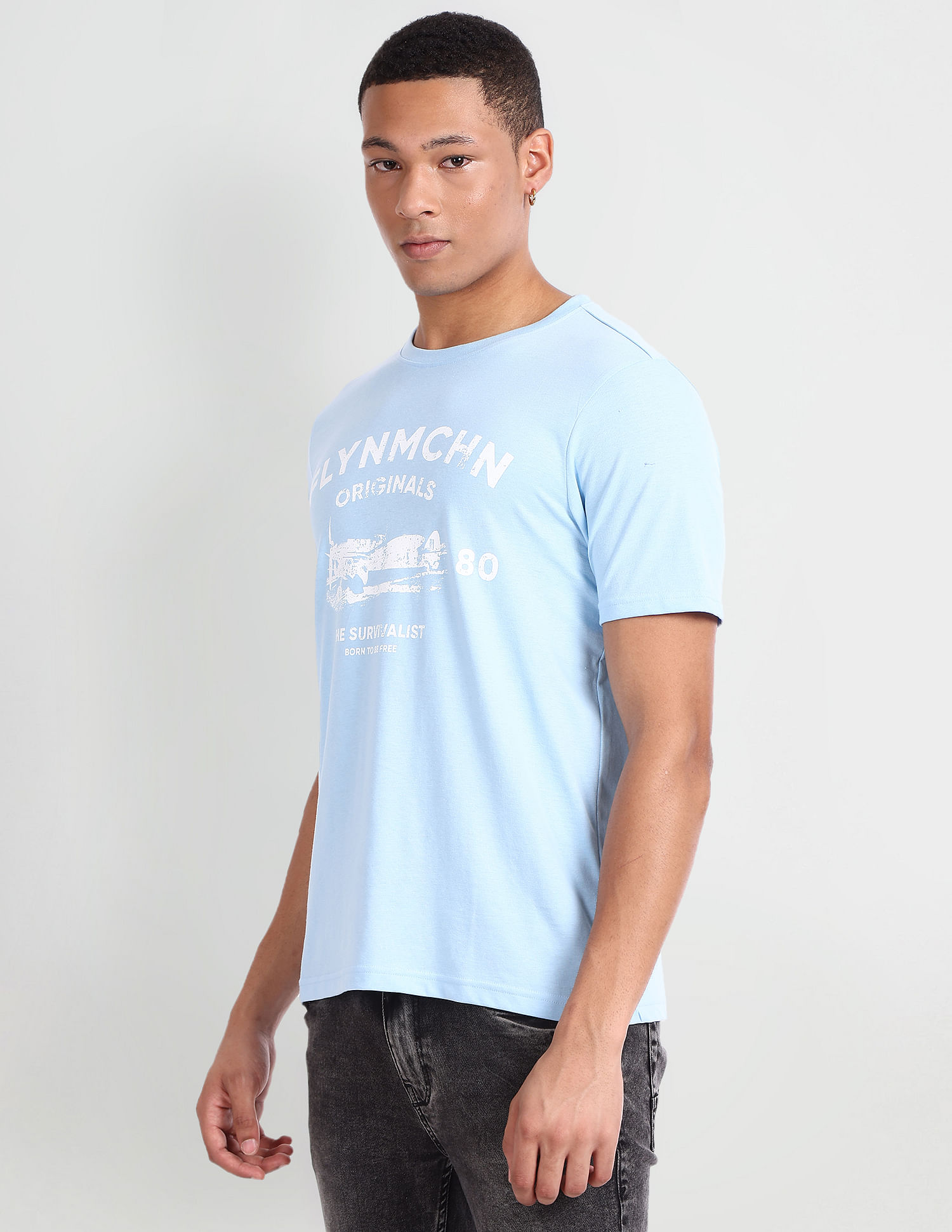 Flying Machine Brand Print Cotton T-Shirt