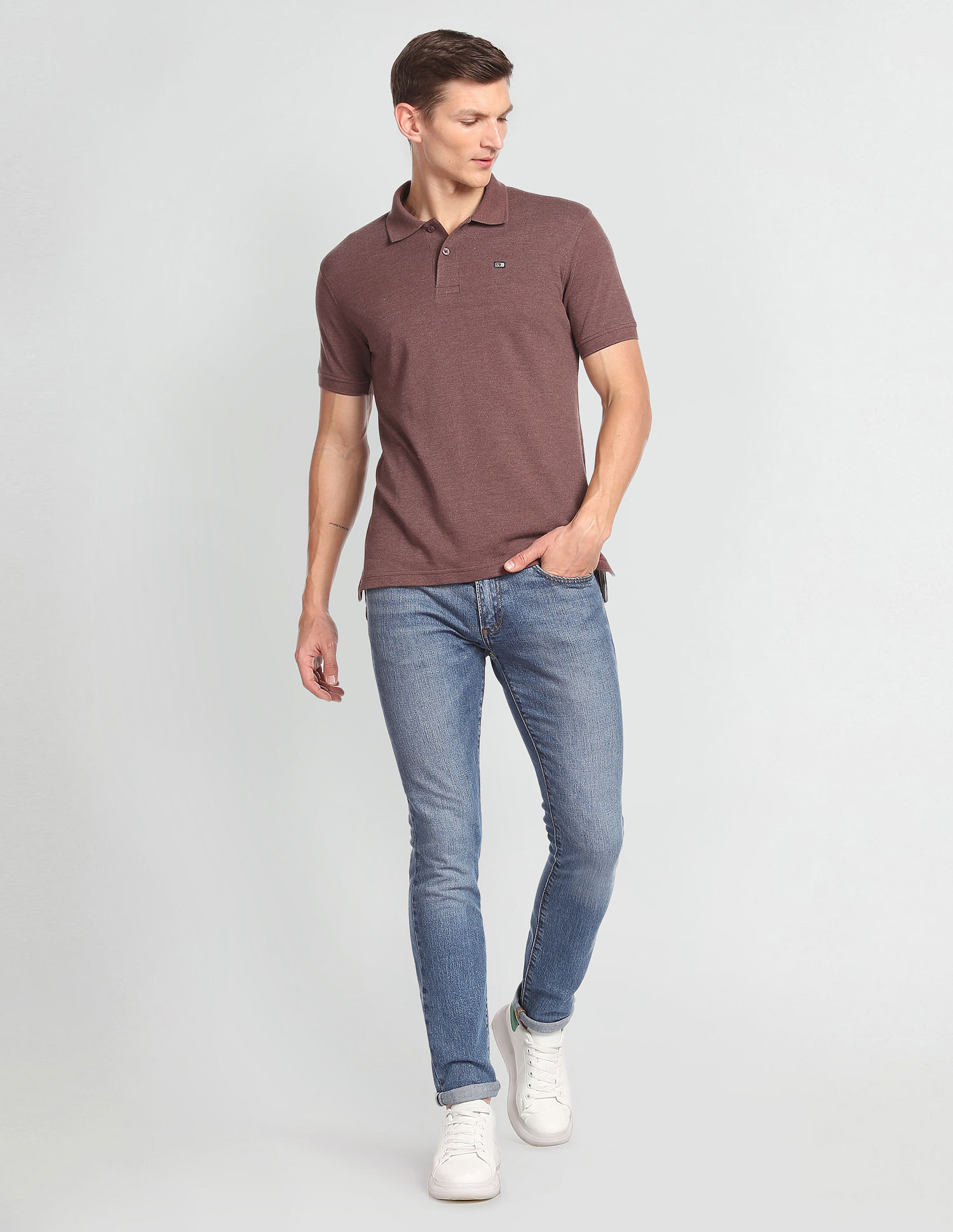 Arrow Sports Pique Knit Solid Polo Shirt