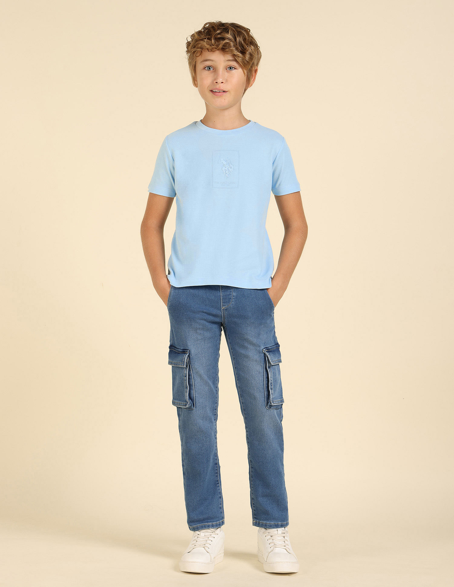 U.S. Polo Assn. Kids Boys Brand Printed Regular Fit T-Shirt