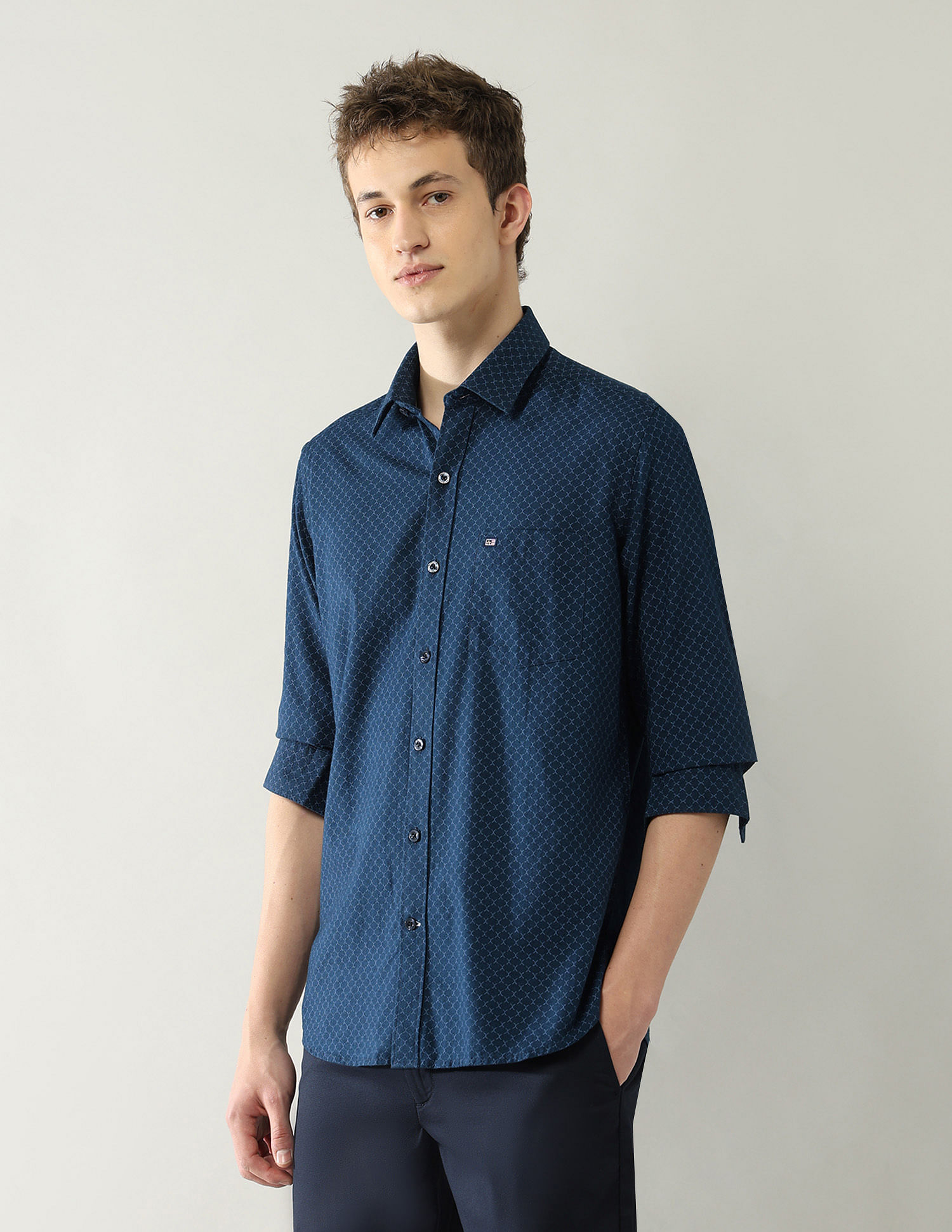 Arrow Sport All Over Printed Slim Fit Shirt