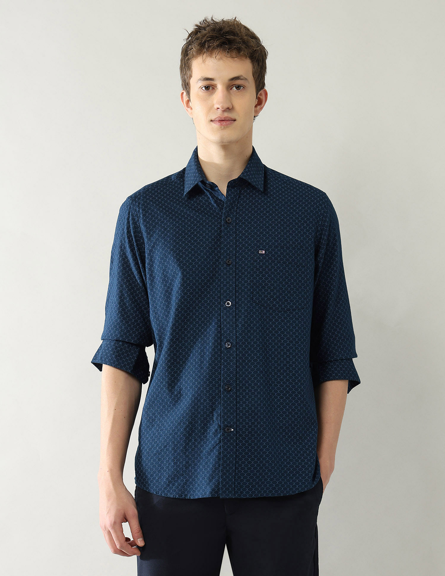 Arrow Sport All Over Printed Slim Fit Shirt