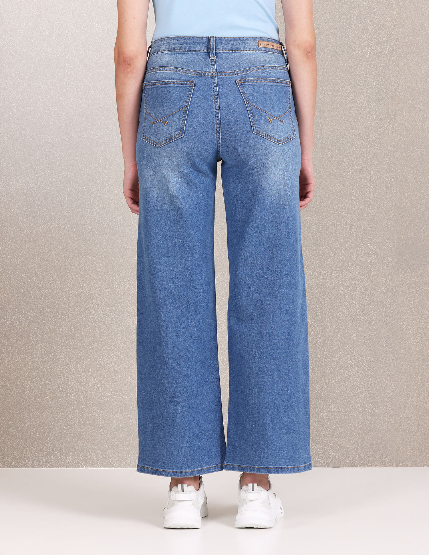 U.S. Polo Assn. Women High Rise Wide Leg Jeans