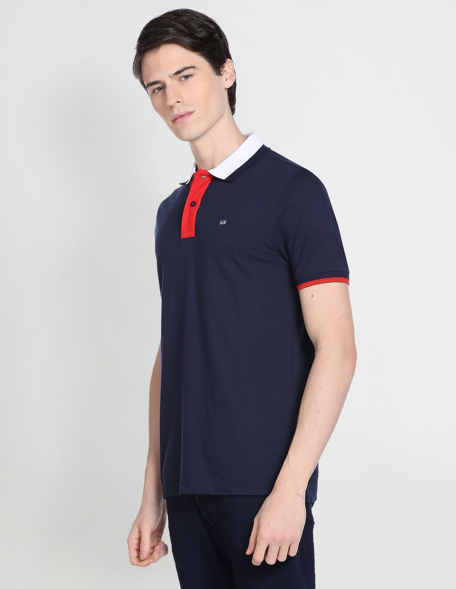 Arrow Sports Contrast Collar Polo Shirt