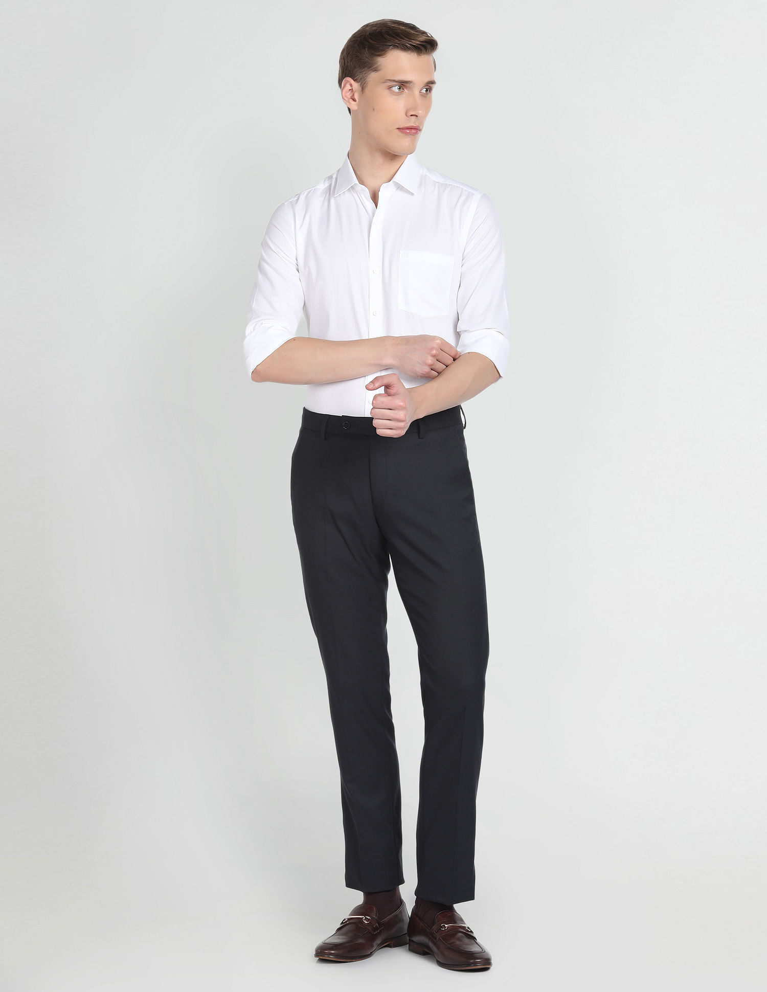 Arrow Self Design Dobby Slim Shirt