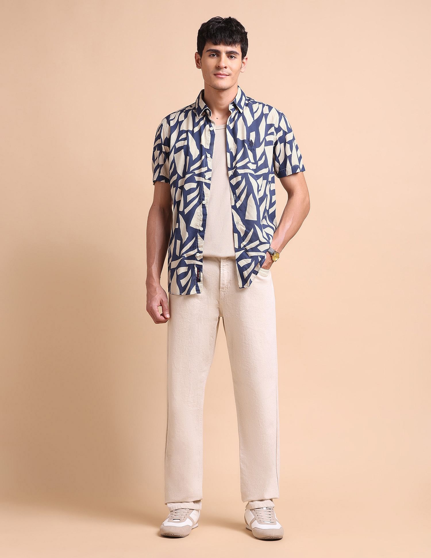 U.S. Polo Assn. Denim Co. Slim Fit Abstract Printed Shirt