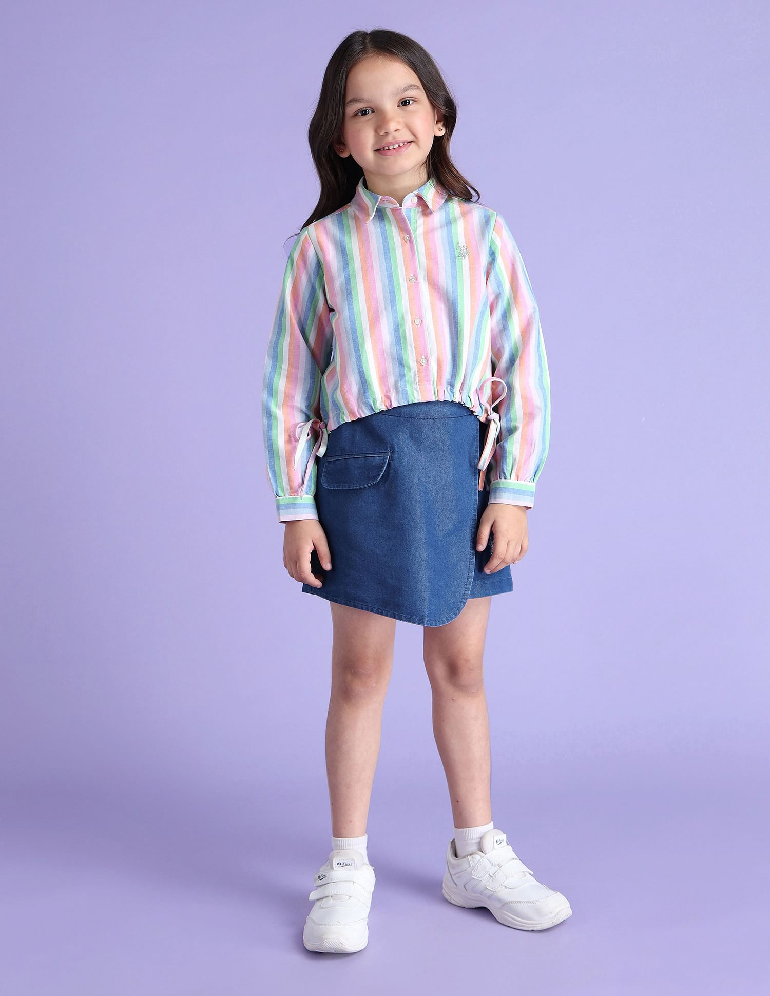 U.S. Polo Assn. Kids Girls Candy Striped Top