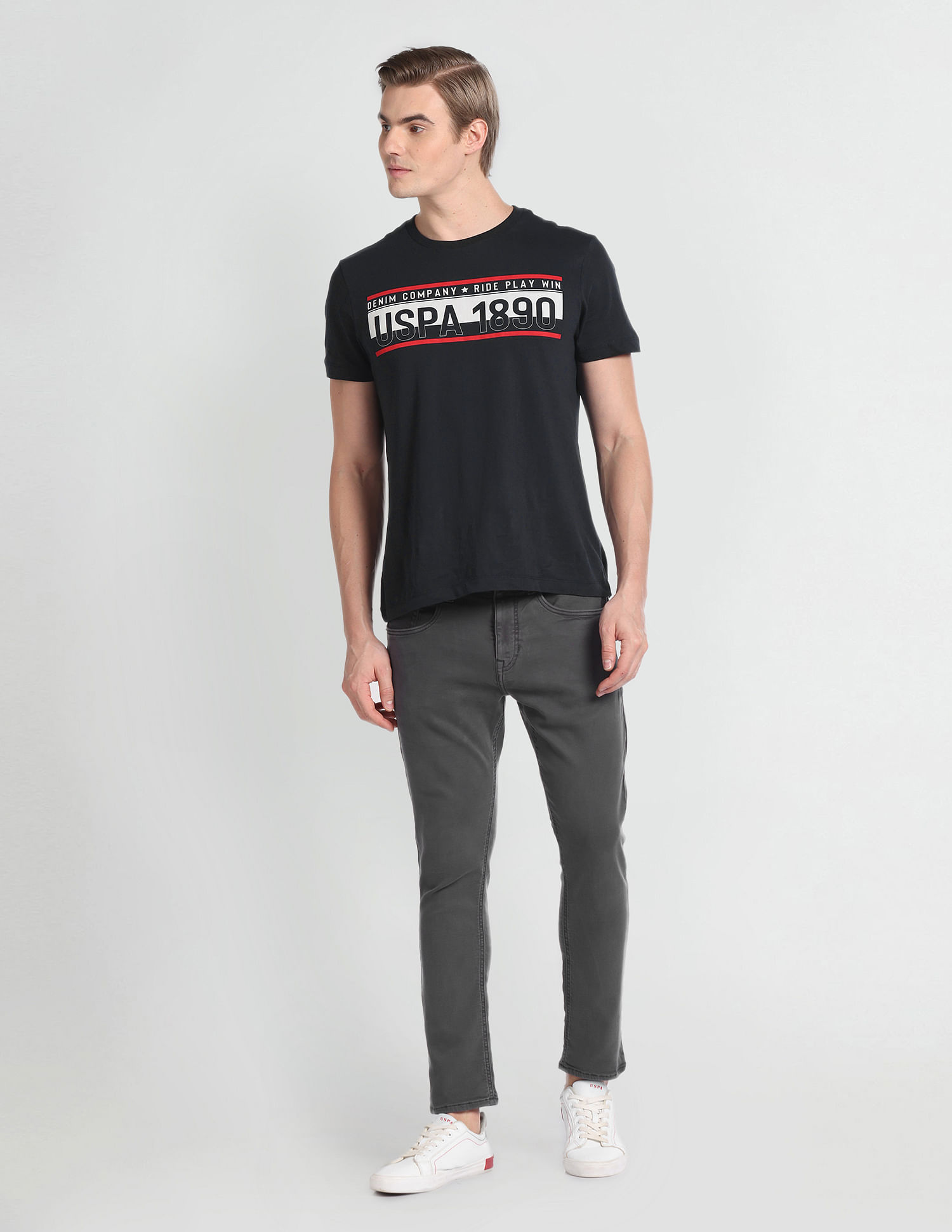 U.S. Polo Assn. Denim Co. Henry Cropped Fit Grey Jeans