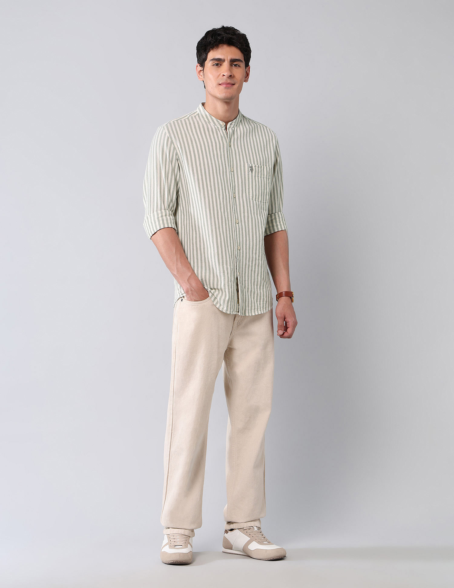 U.S. Polo Assn. Denim Co. Vertical Striped Pure Cotton Shirt