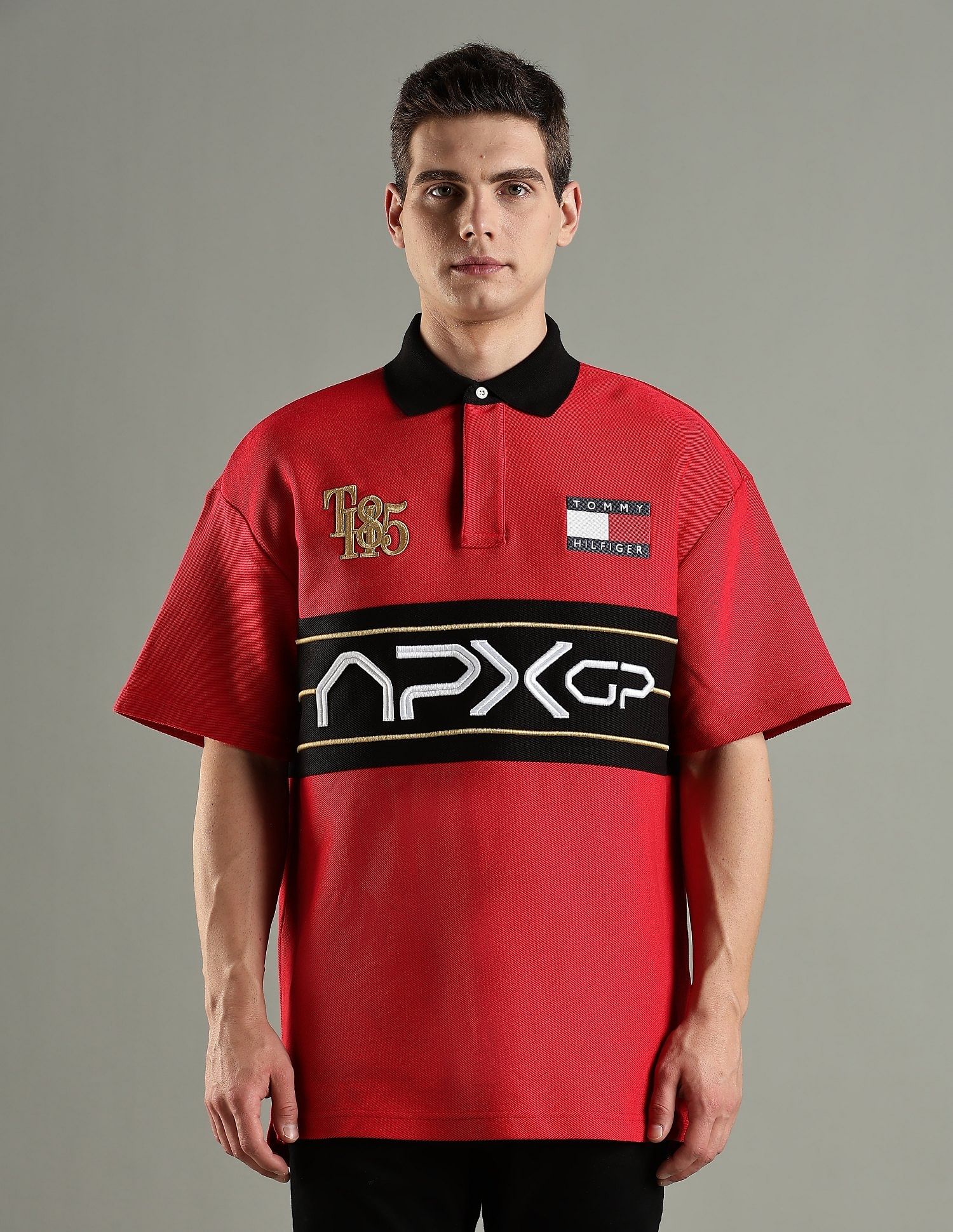 Tommy Hilfiger Embroidered Relaxed-Fit Cotton Polo T-Shirt