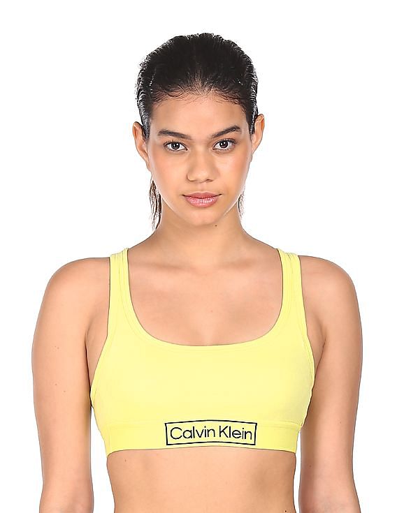 Buy Calvin Klein Underwear Women Yellow Padded Sports Bra - NNNOW.com